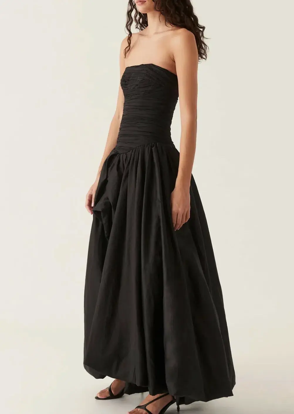 Aje Violette Bubble Hem Maxi Dress Black Size AU 6 for rent on The Volte - main image