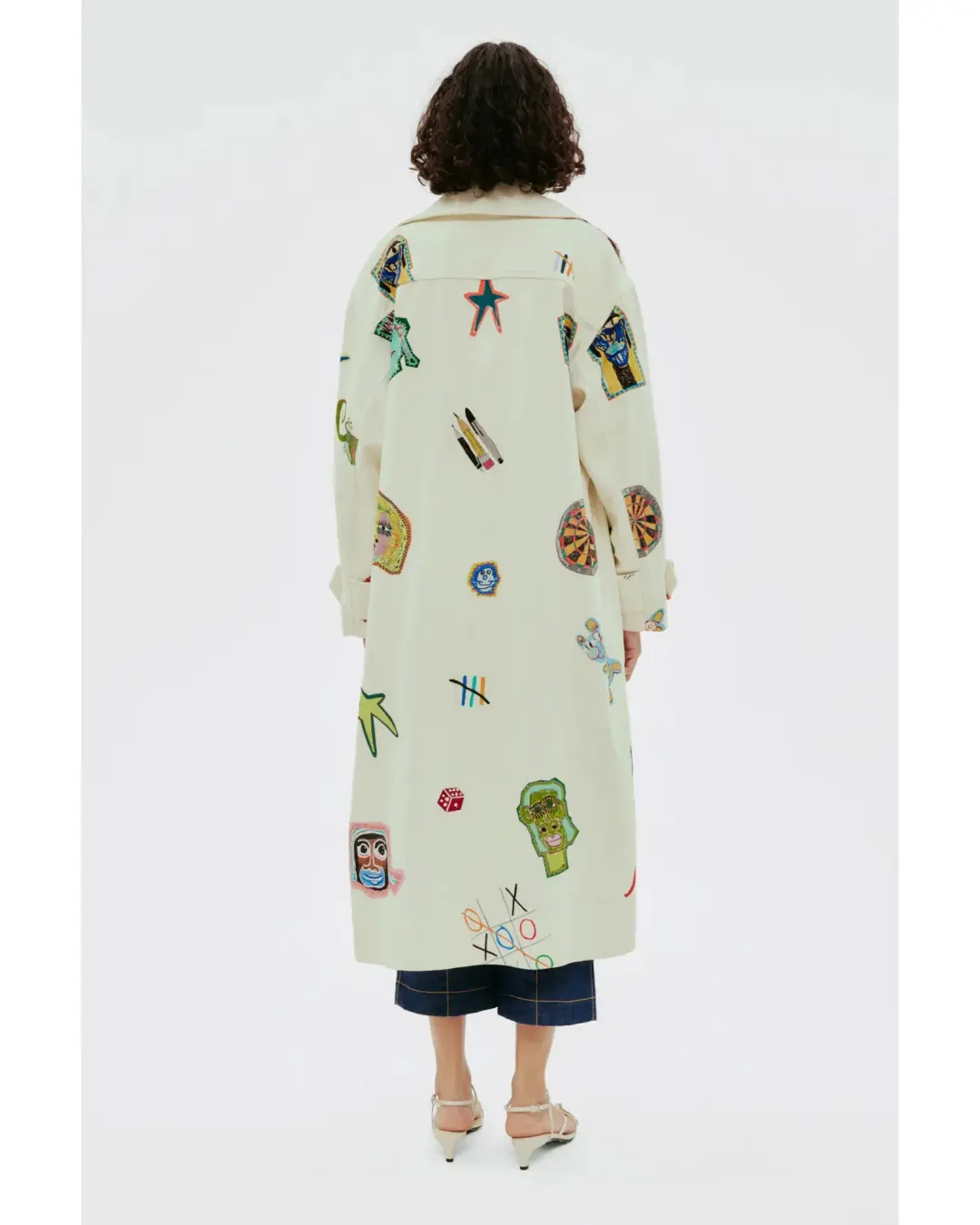 Alemais Checkers Coat Cream Print Size AU 14 for rent on The Volte - main image