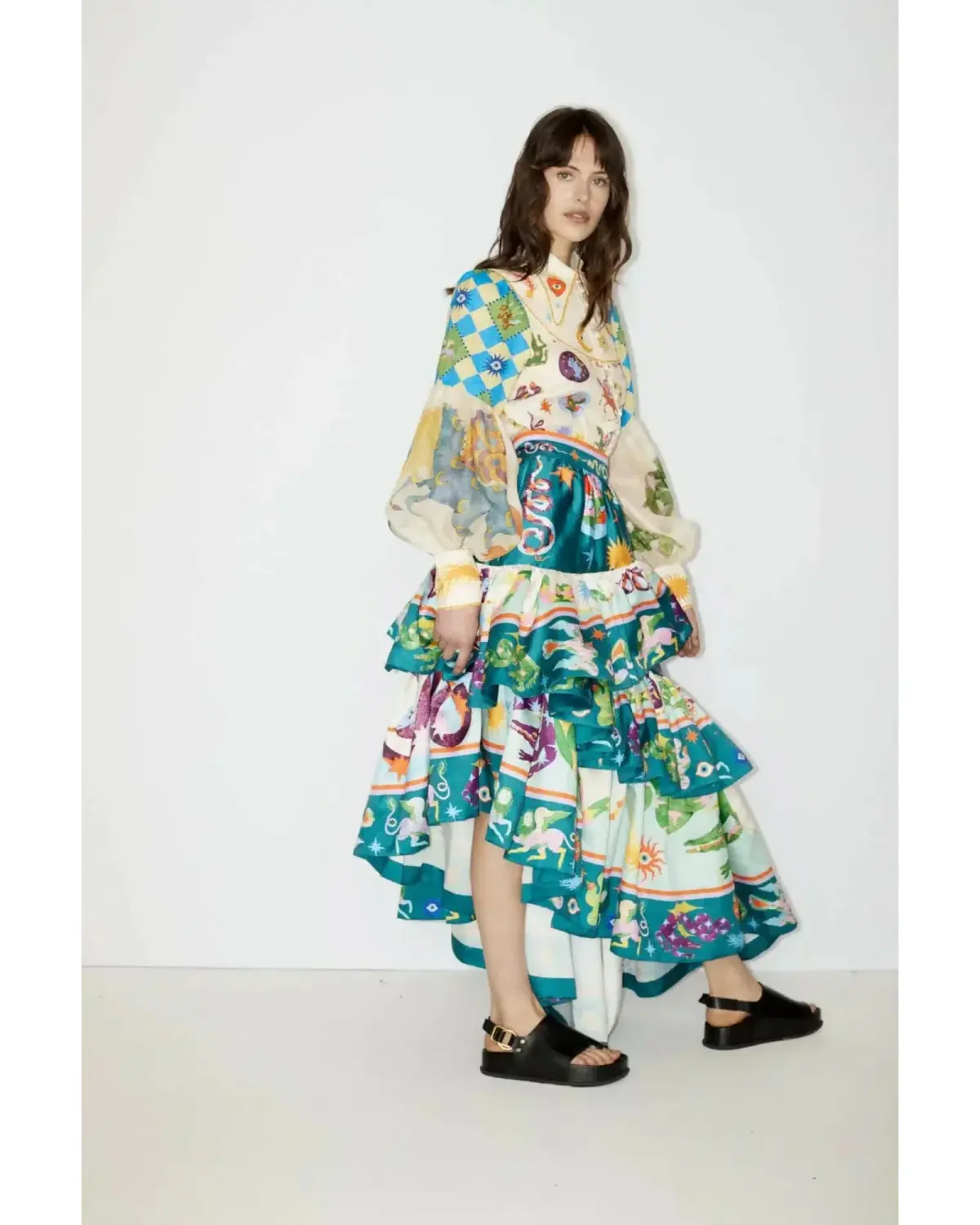 Alemais Lou Ballon Shirt  and Guardian Tiered Ruffle Skirt Multi Size 14  - Image 3