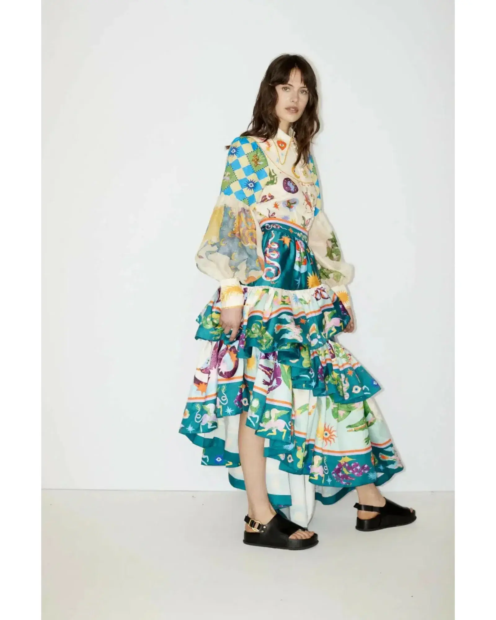 Alemais Lou Ballon Shirt  and Guardian Tiered Ruffle Skirt Multi Size 14  - Image 3