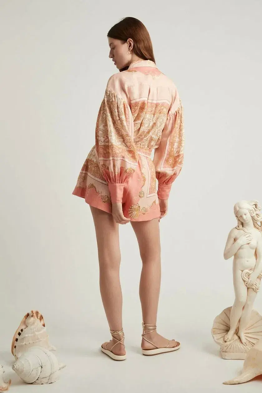 Alemais Ursula Shirt and Short Set Pink Size AU 14 - Image 3