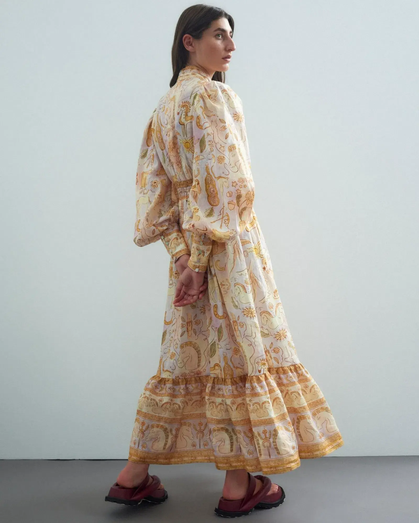 Alemais Solitaire Midi Dress in Watercolour Size AU 12 - Image 3