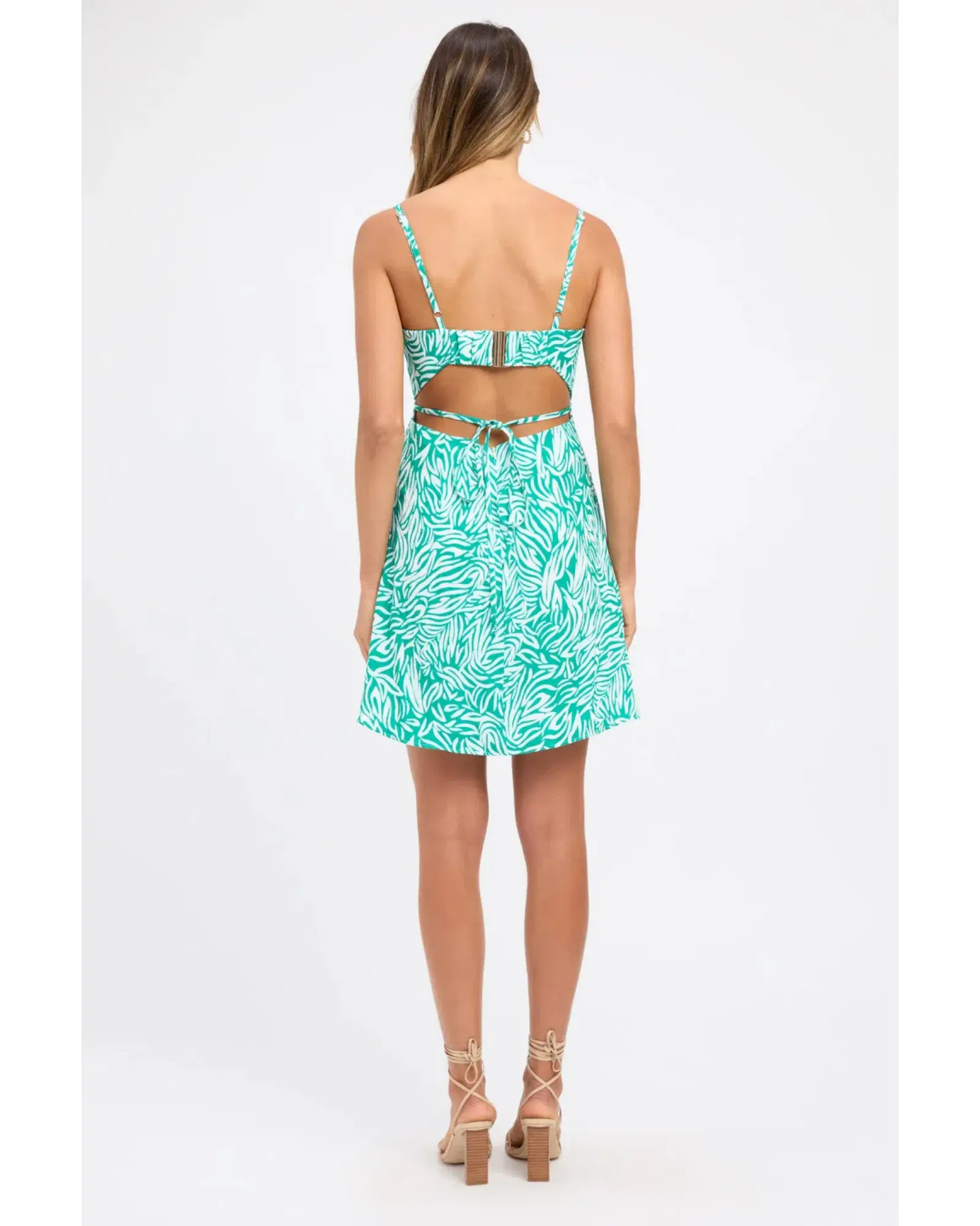 Kookai Zenni Tie Dress Green Size AU 6 - Image 2