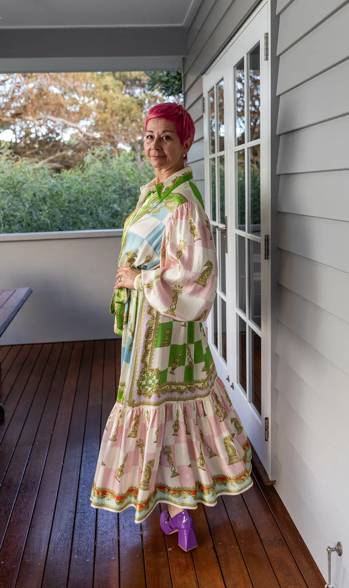 Alemais Checkmate Silk Midi Shirtdress Multi Size 16 - Image 4
