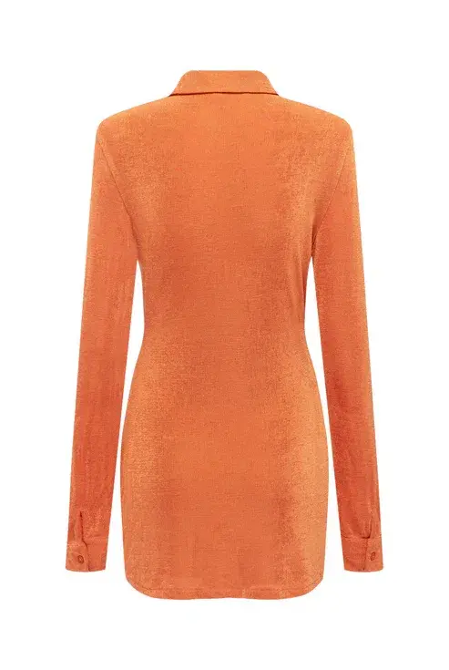 With Jean Andy Mini Dress Orange Size 8 - Image 4