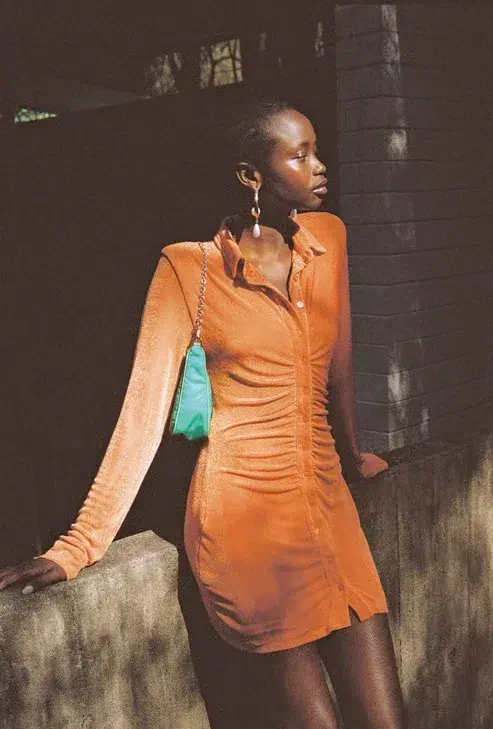 With Jean Andy Mini Dress Orange Size 8 - Image 2