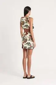 Sir the Label Ambroise Knot Mini Dress Print Size 0 - Image 2