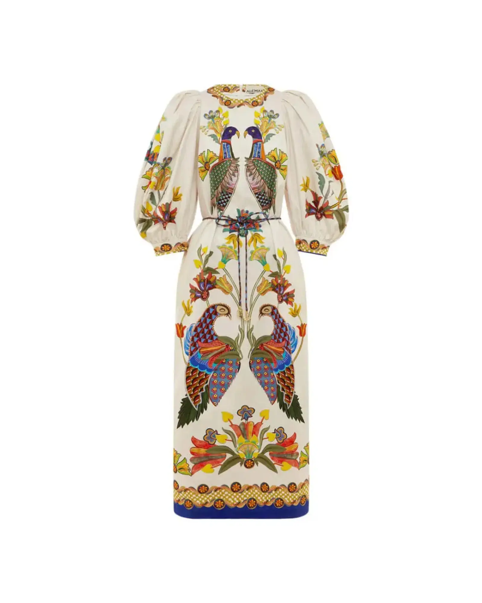 Alemais Effie Puff Sleeve Midi Dress Multi Size AU 12 - Image 4