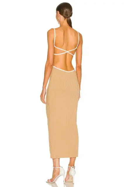 Bec & Bridge Coyote Midi Dress in Camel Size 6 - Image 3