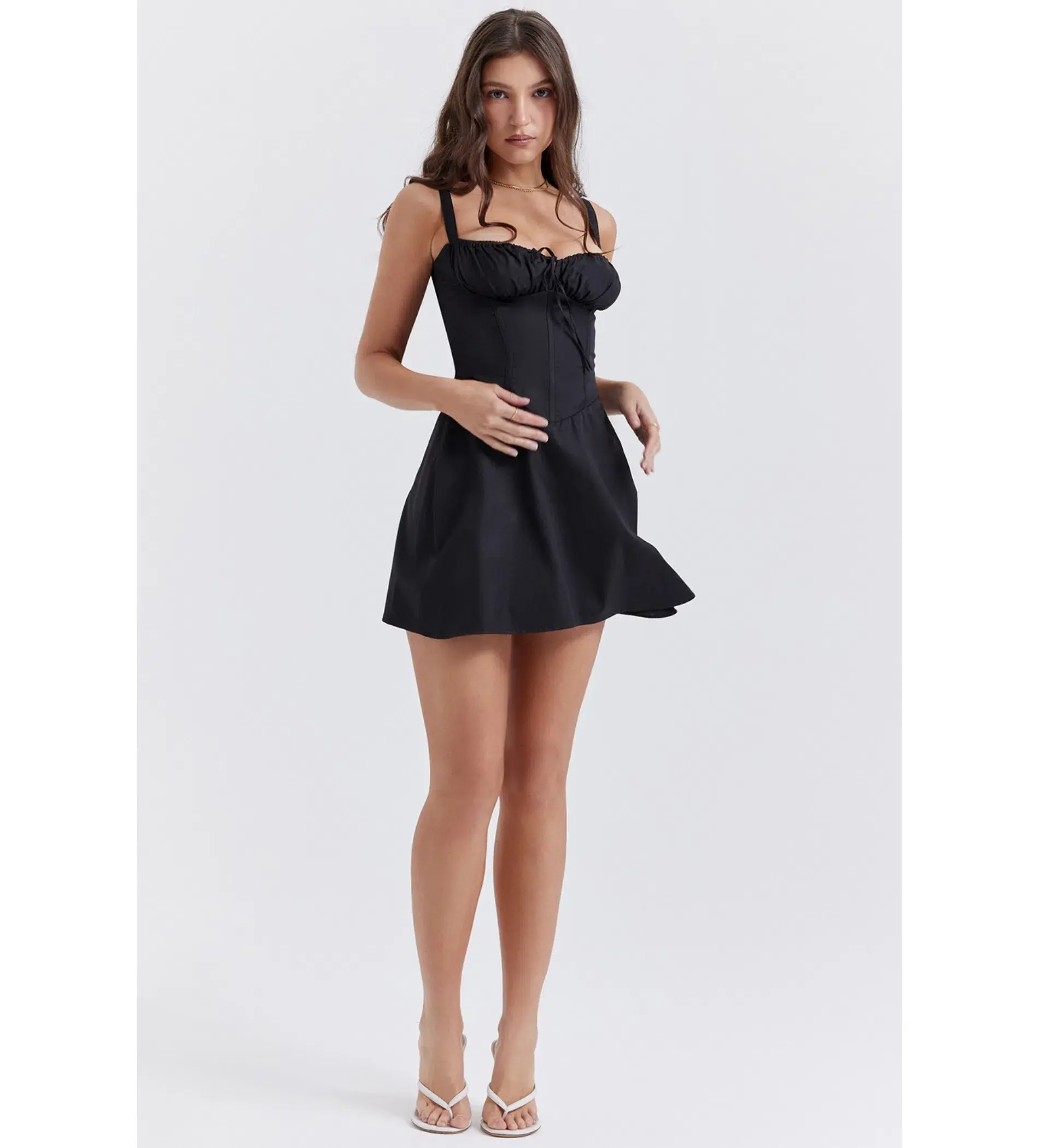 House of CB Carlotta Black Corset Mini Dress Black Size 6  - Image 1