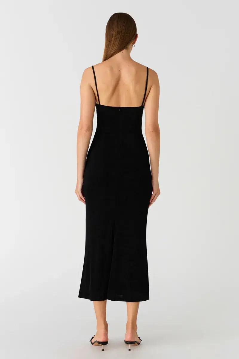 Misha Cambria Slinky Jersey Dress Black Size 10  for rent on The Volte - main image