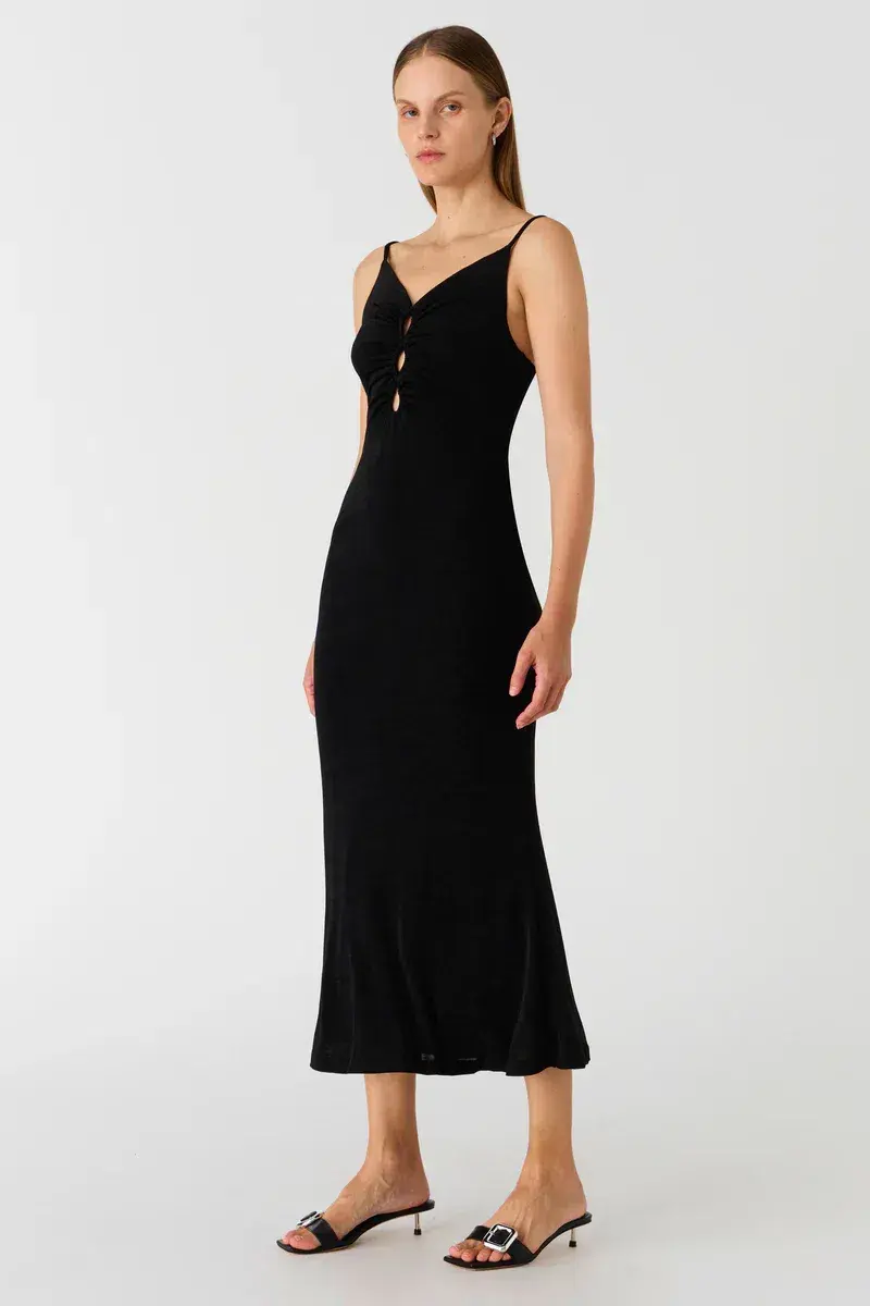 Misha Cambria Slinky Jersey Dress Black Size 10  - Image 3