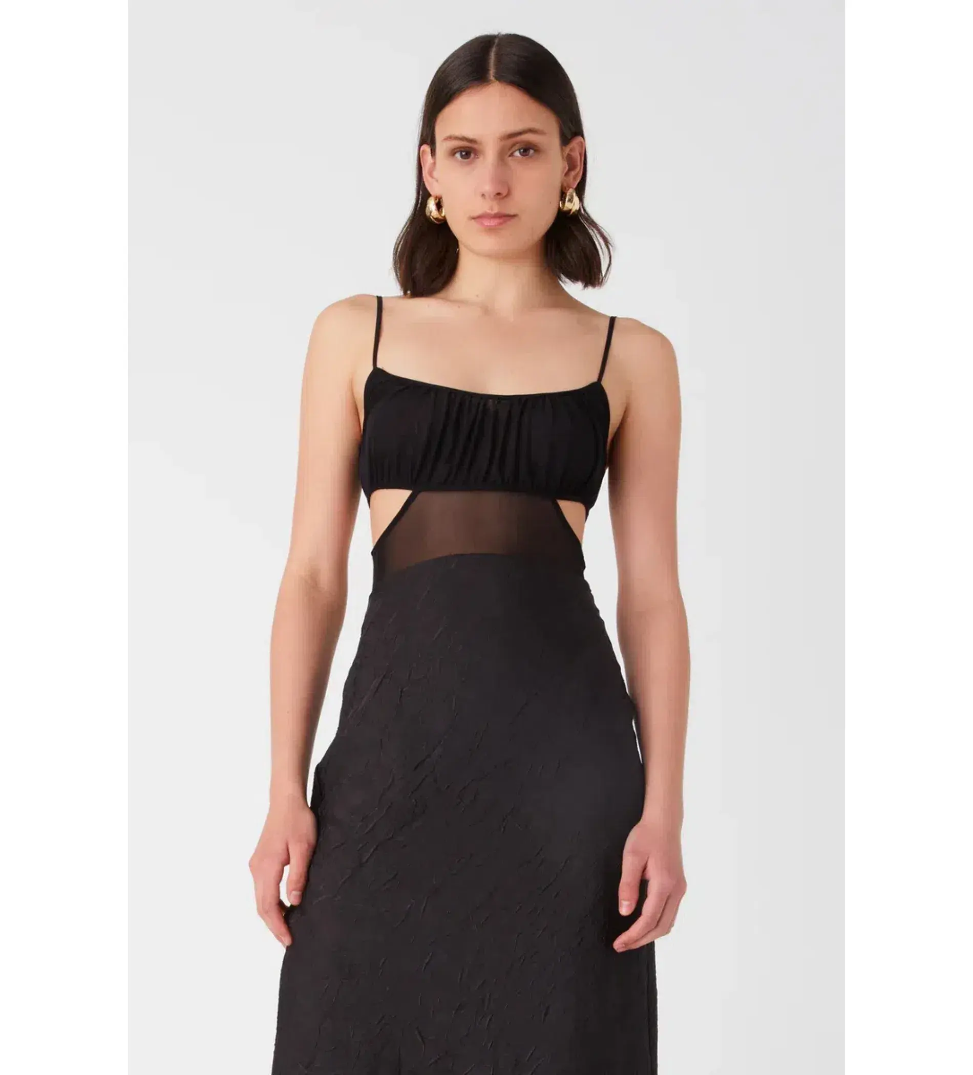 Misha Rebecca Satin Maxi Dress Black Size 10  - Image 2