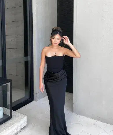 House of CB Persephone Strapless Corset Dress Black Size 8 - Image 3