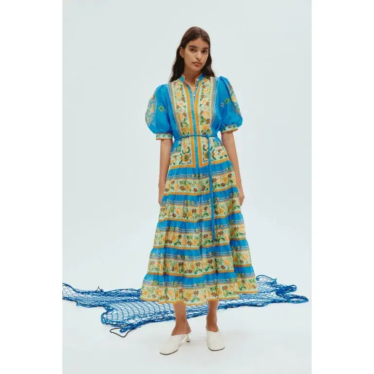 Alemais Linda Tiered Midi Dress Multi Size AU 14 - Image 1