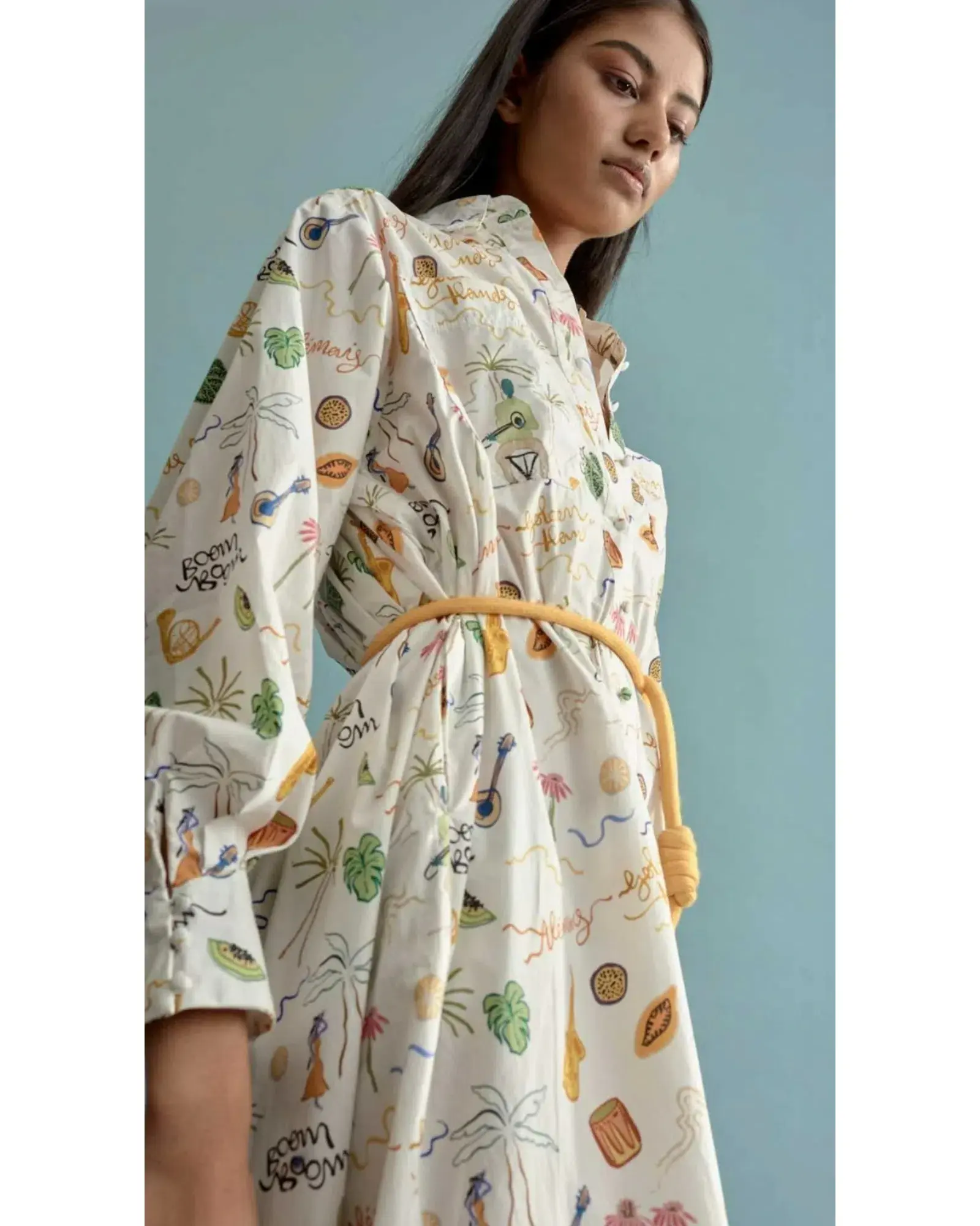 Alemais Golden Hands Shirtdress Print Size AU 14 - Image 3