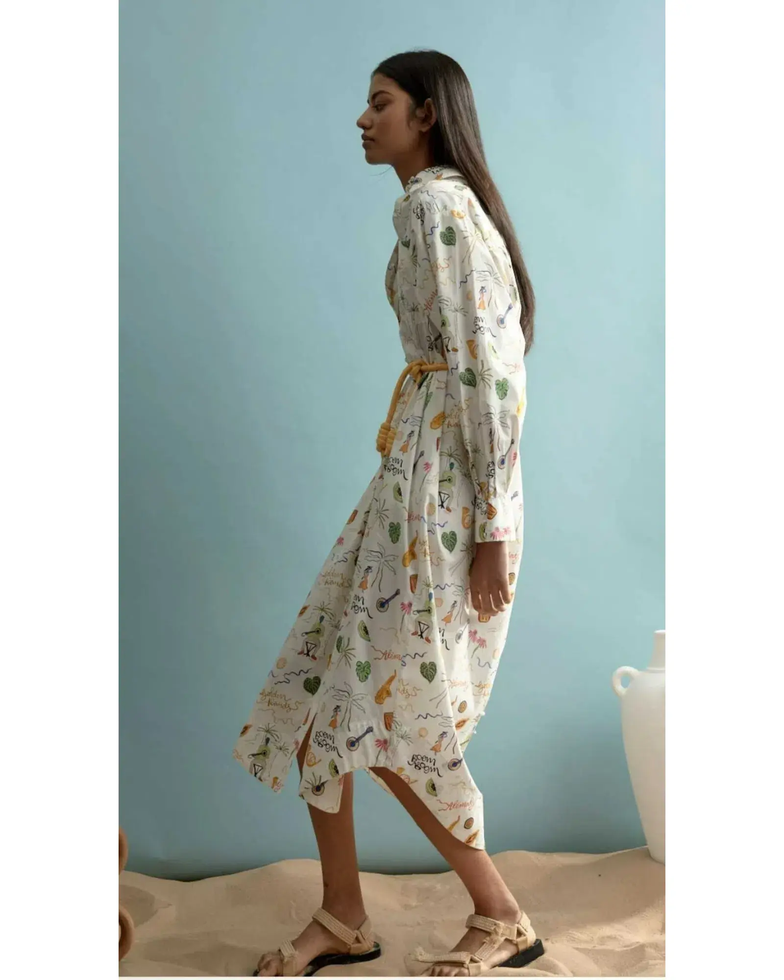 Alemais Golden Hands Shirtdress Print Size AU 14 - Image 2