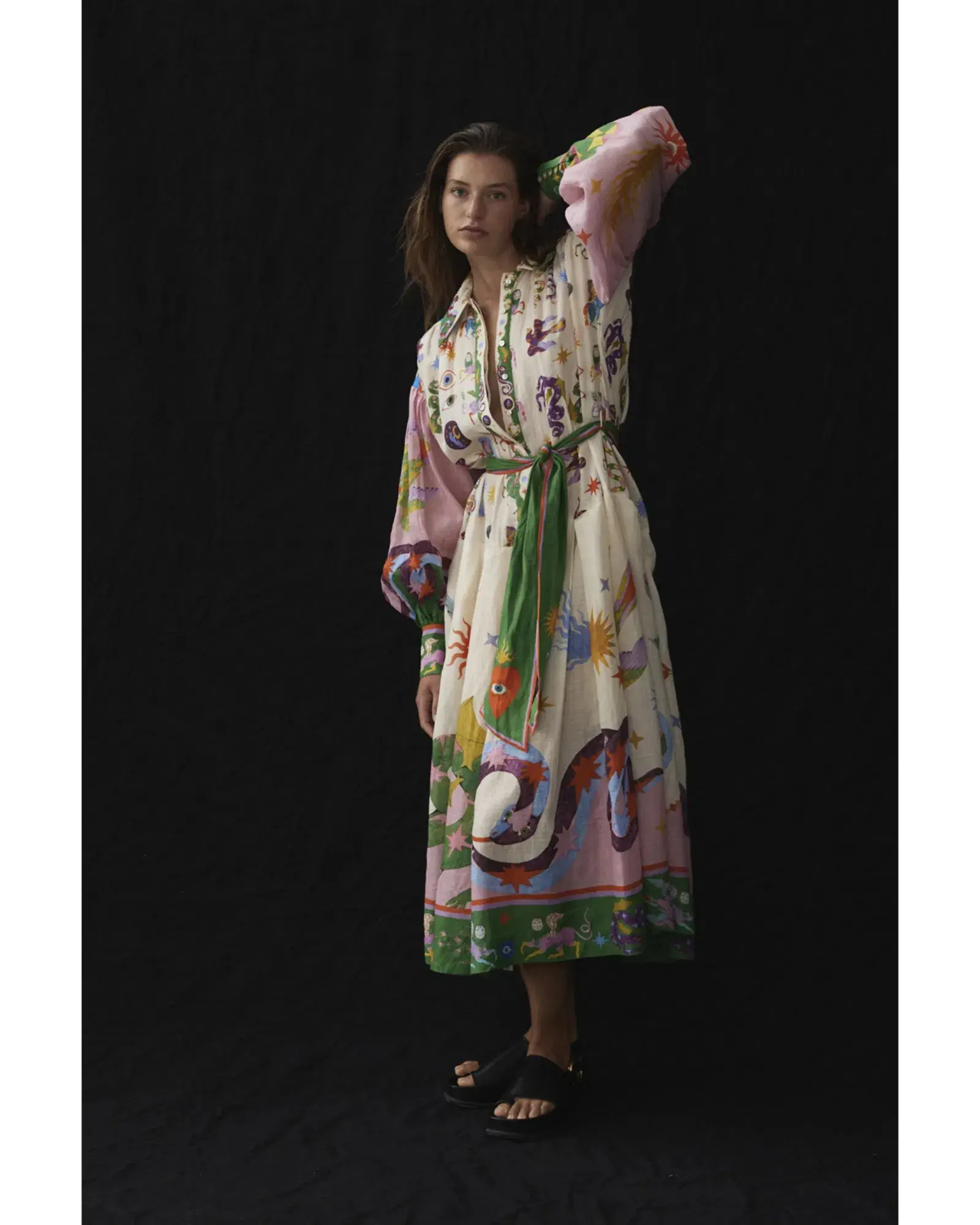 Alemais Seeker Shirtdress Multi Size AU 14 - Image 1
