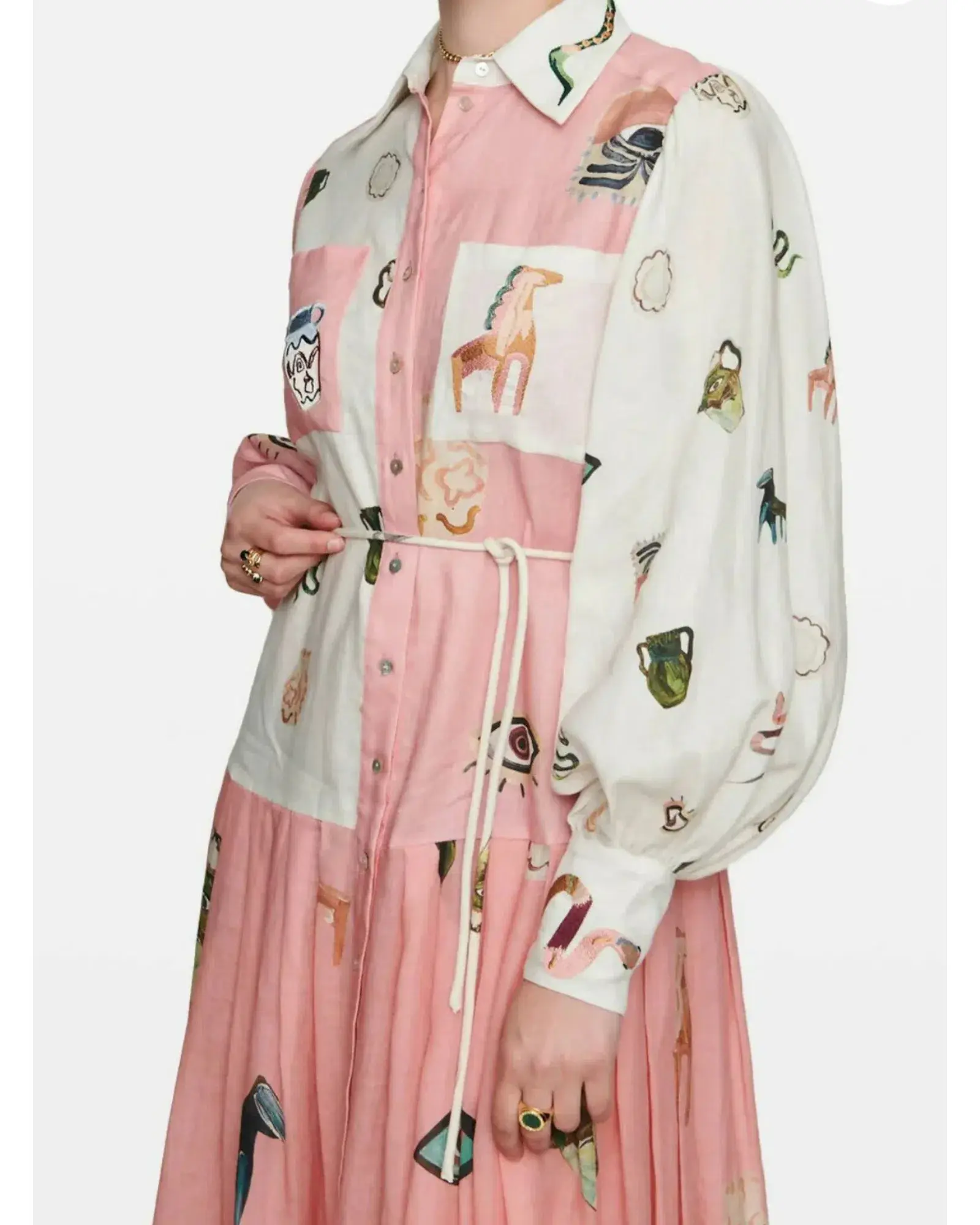 Alemais Cleo Shirtdress Pink Print Size AU 12 - Image 2