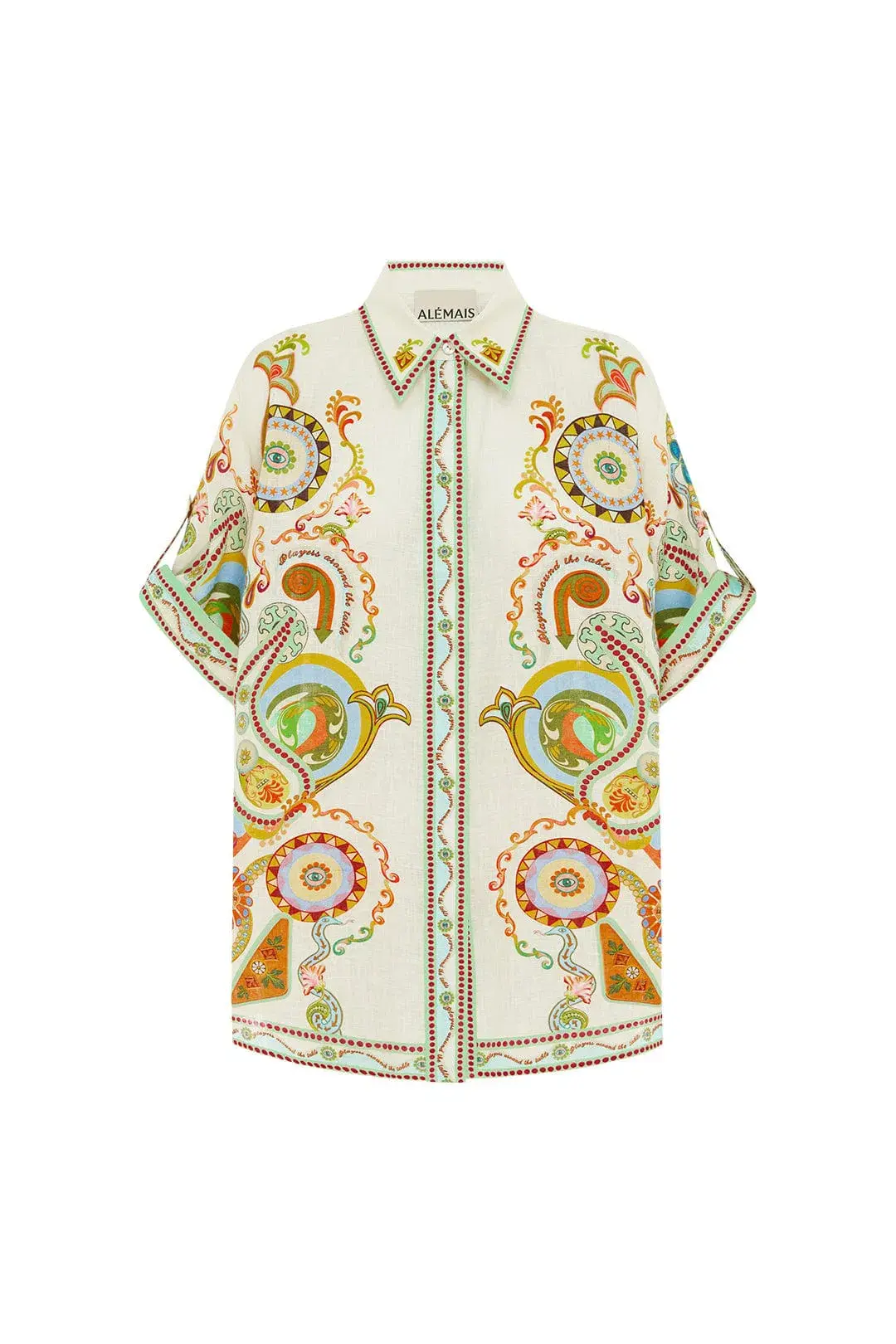 Alemais Pinball Linen Shirt and Short Set Multi Size 16 - Image 5