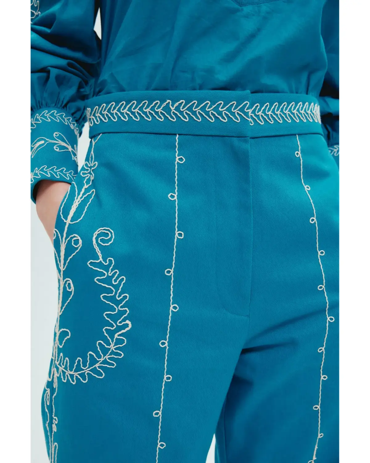 Alemais Donovan Corded Blouse and Pants Blue Size AU 16 - Image 2