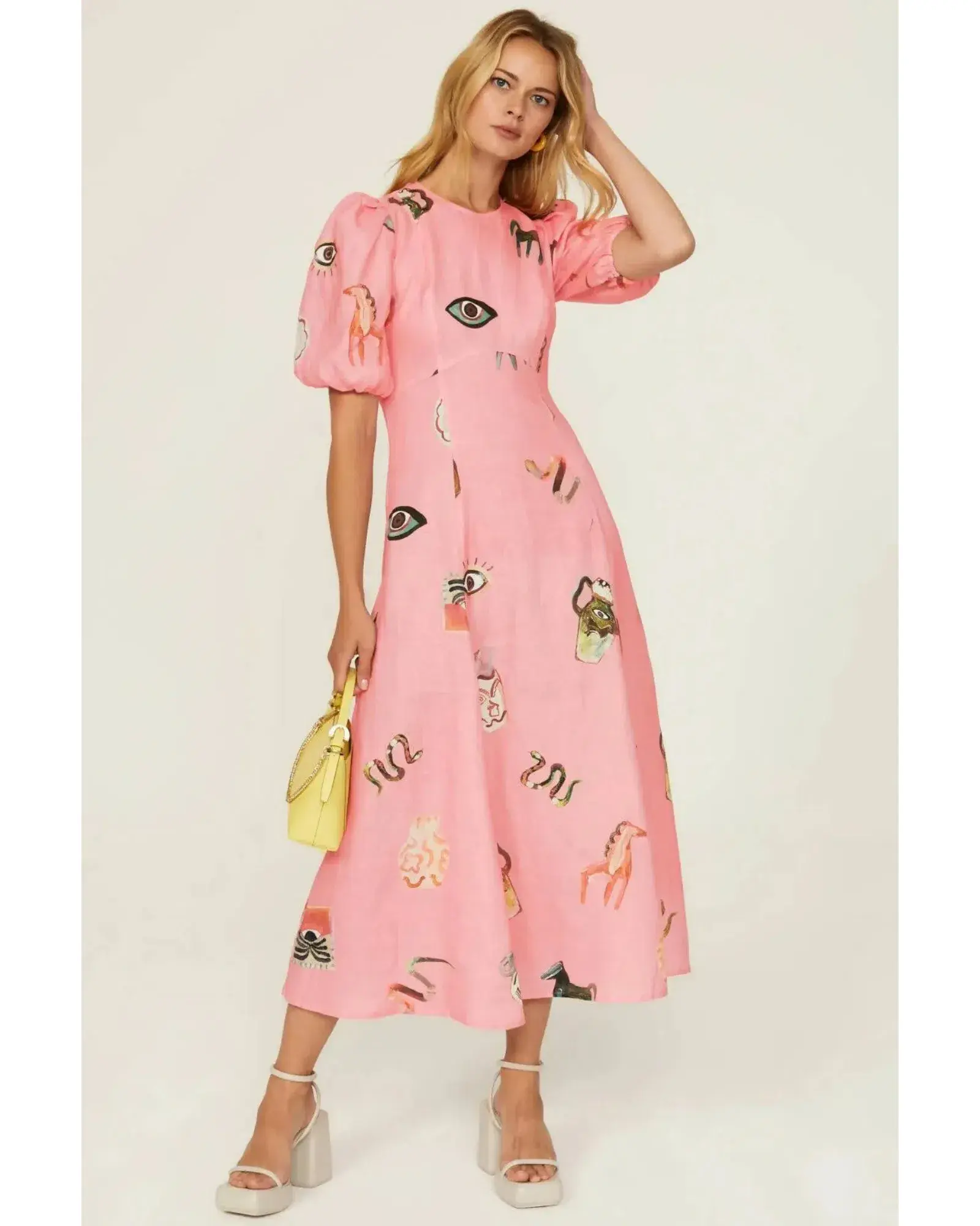 Alemais Cleo Midi Dress Pink Size AU 14 - Image 1