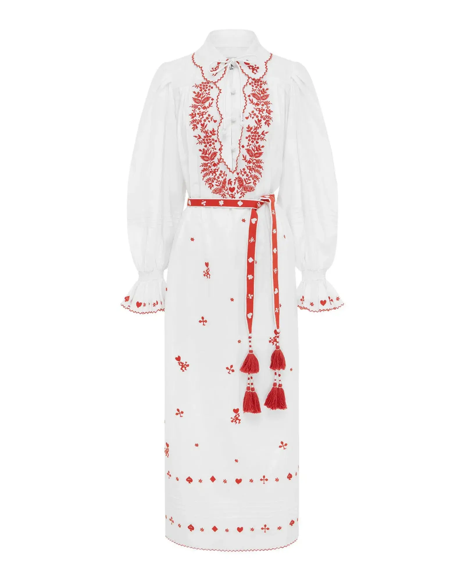 Alemais Hearts Embroidered Midi Dress Print Size AU 16 - Image 5