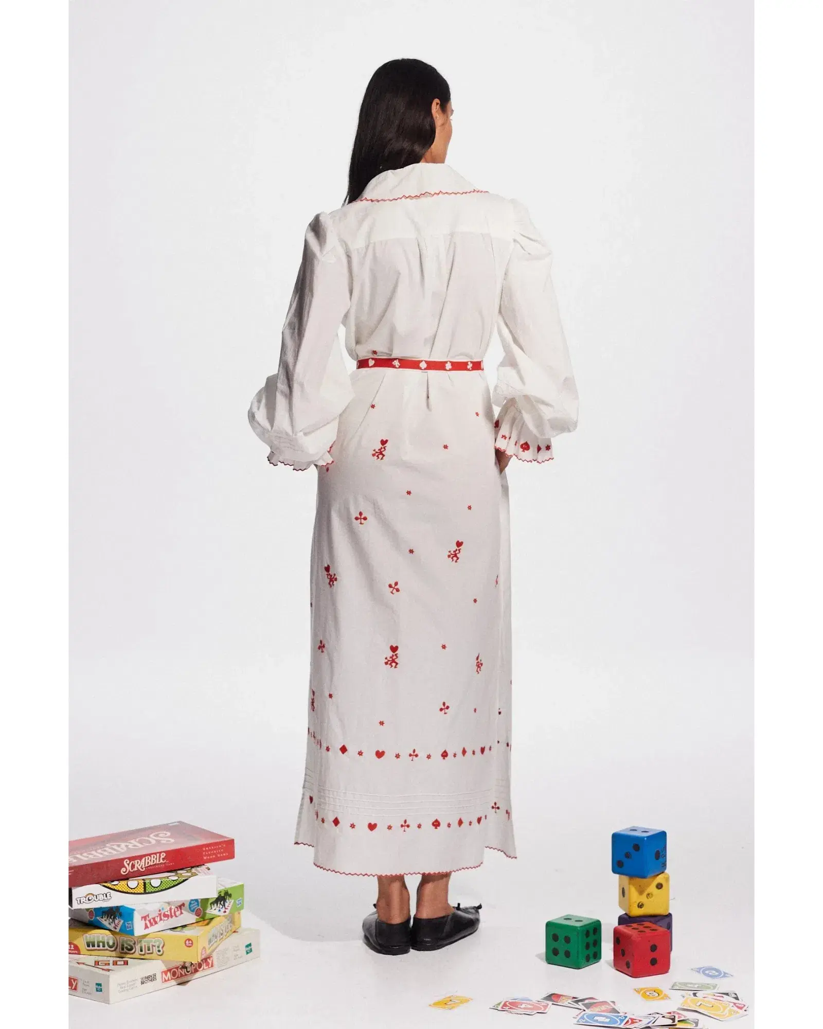 Alemais Hearts Embroidered Midi Dress Print Size AU 16 - Image 3