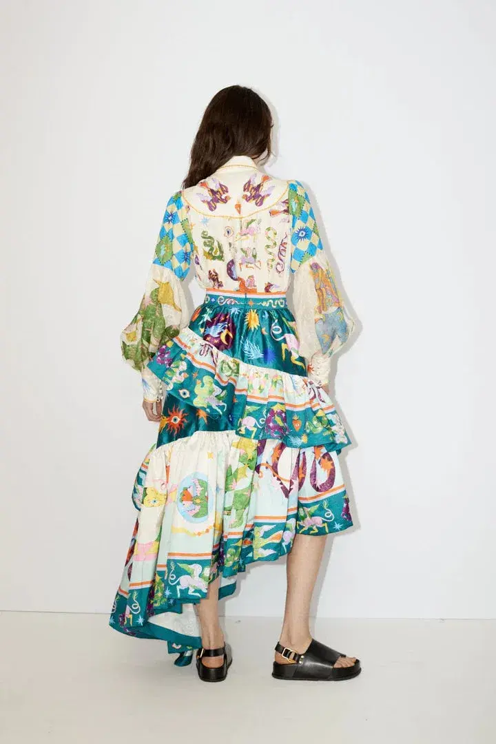 Alemais Lou Balloon Sleeve Shirt Multi Size 14 for rent on The Volte - main image