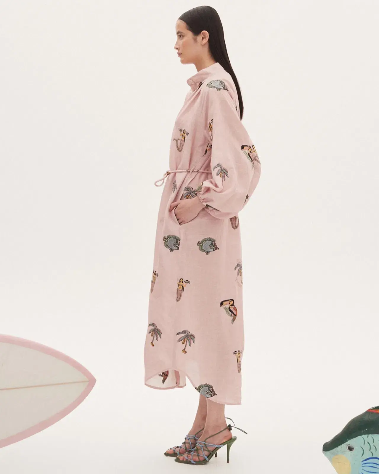 Alemais Vacay Shirt Dress Pink Size 12 - Image 2