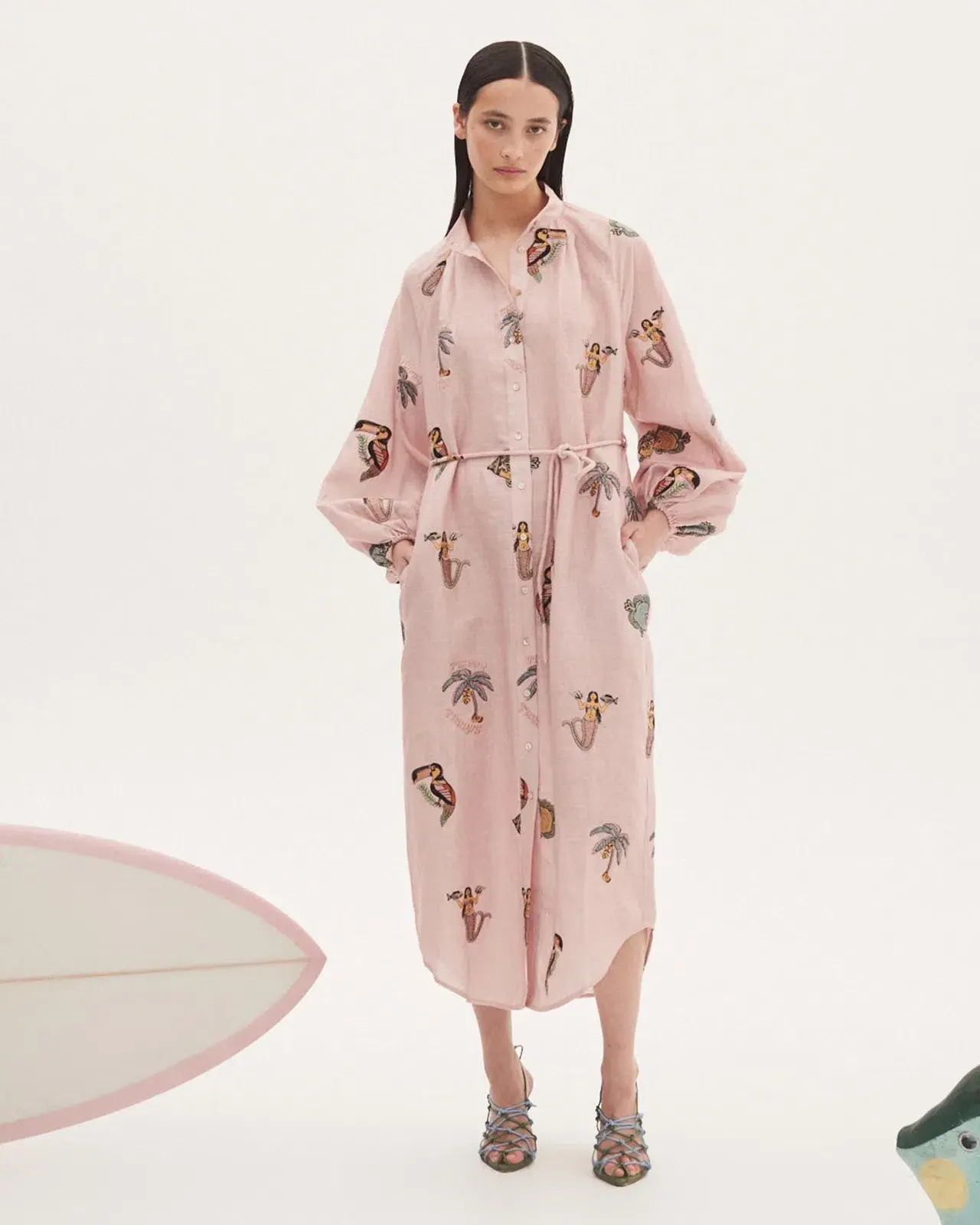 Alemais Vacay Shirt Dress Pink Size 12 - Image 1