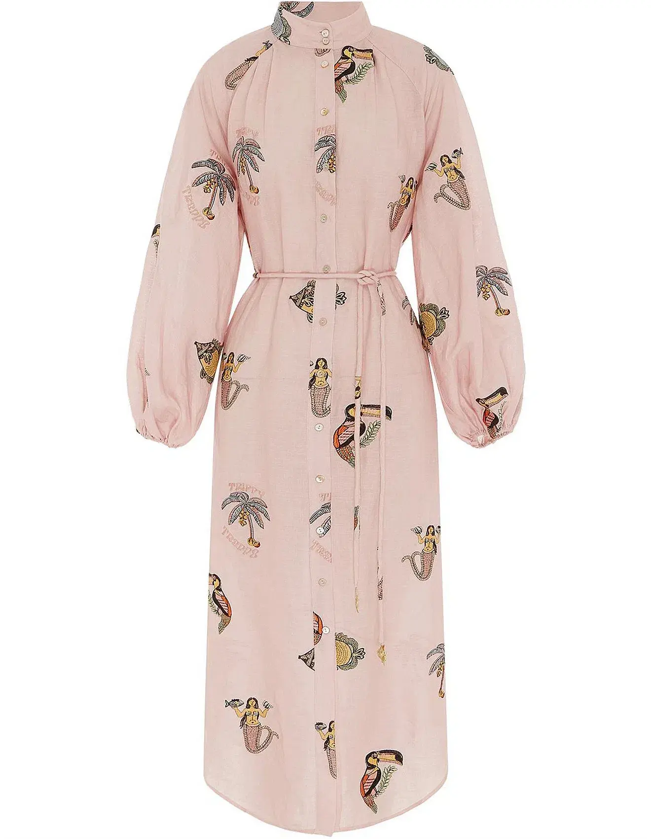 Alemais Vacay Shirt Dress Pink Size 12 - Image 4