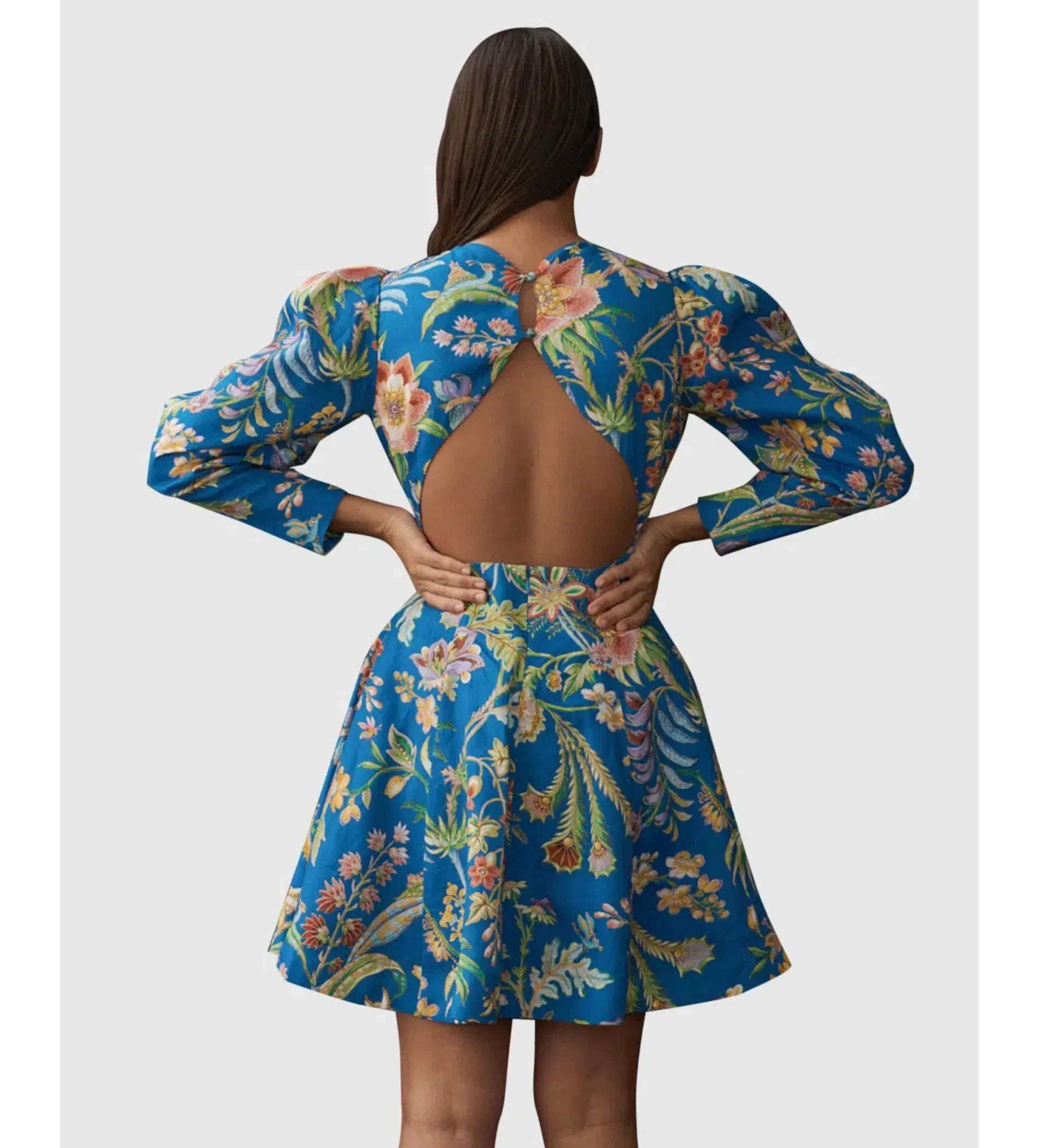 Alemais June Mini Dress Indigo Floral Size AU 16 - Image 5