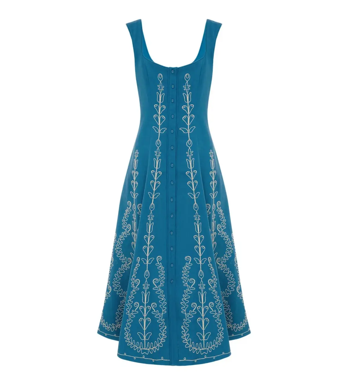 Alemais Donovan Corded Midi Dress Blue Print Size AU 16 - Image 6