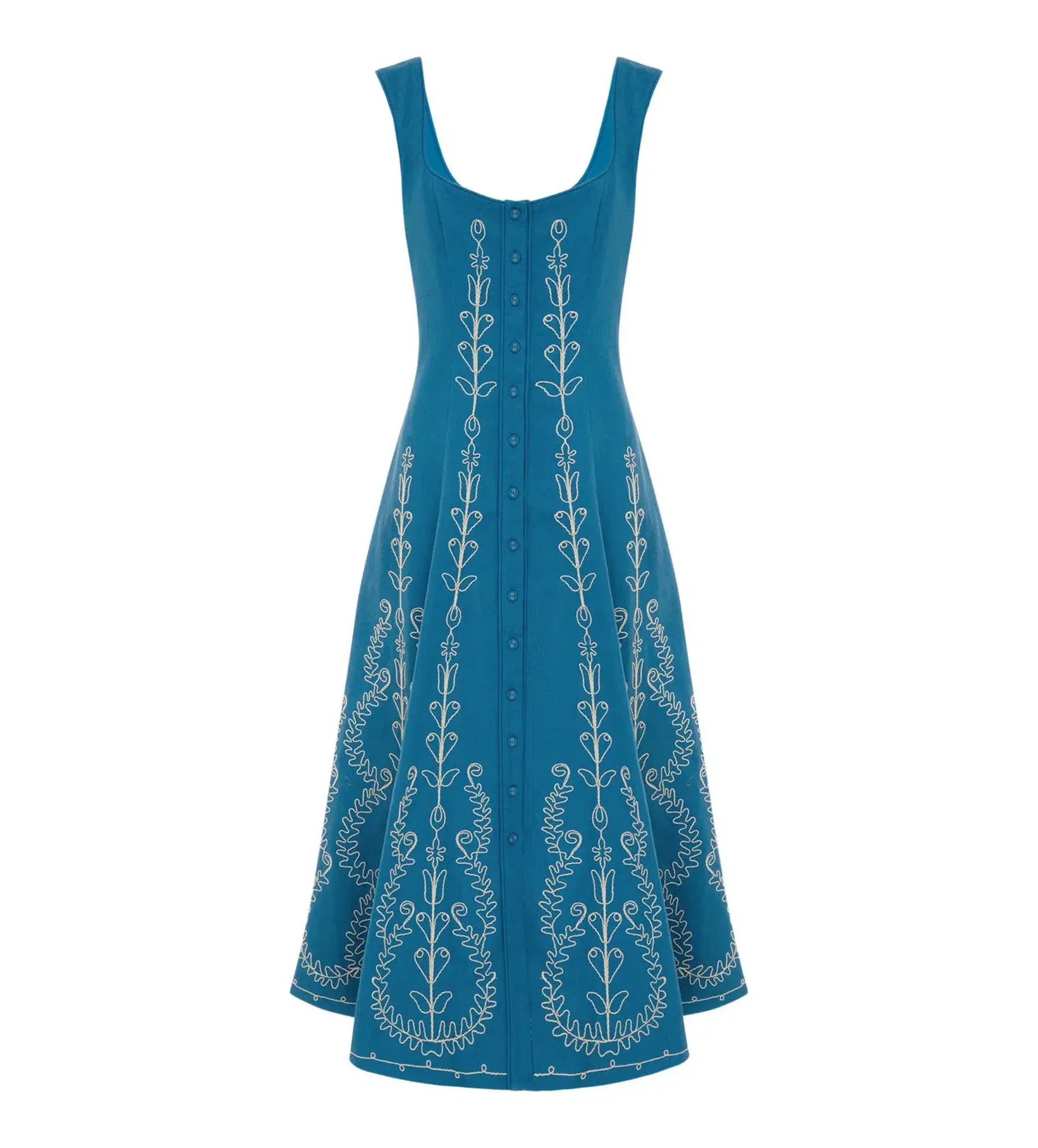 Alemais Donovan Corded Midi Dress Blue Print Size AU 16 - Image 6