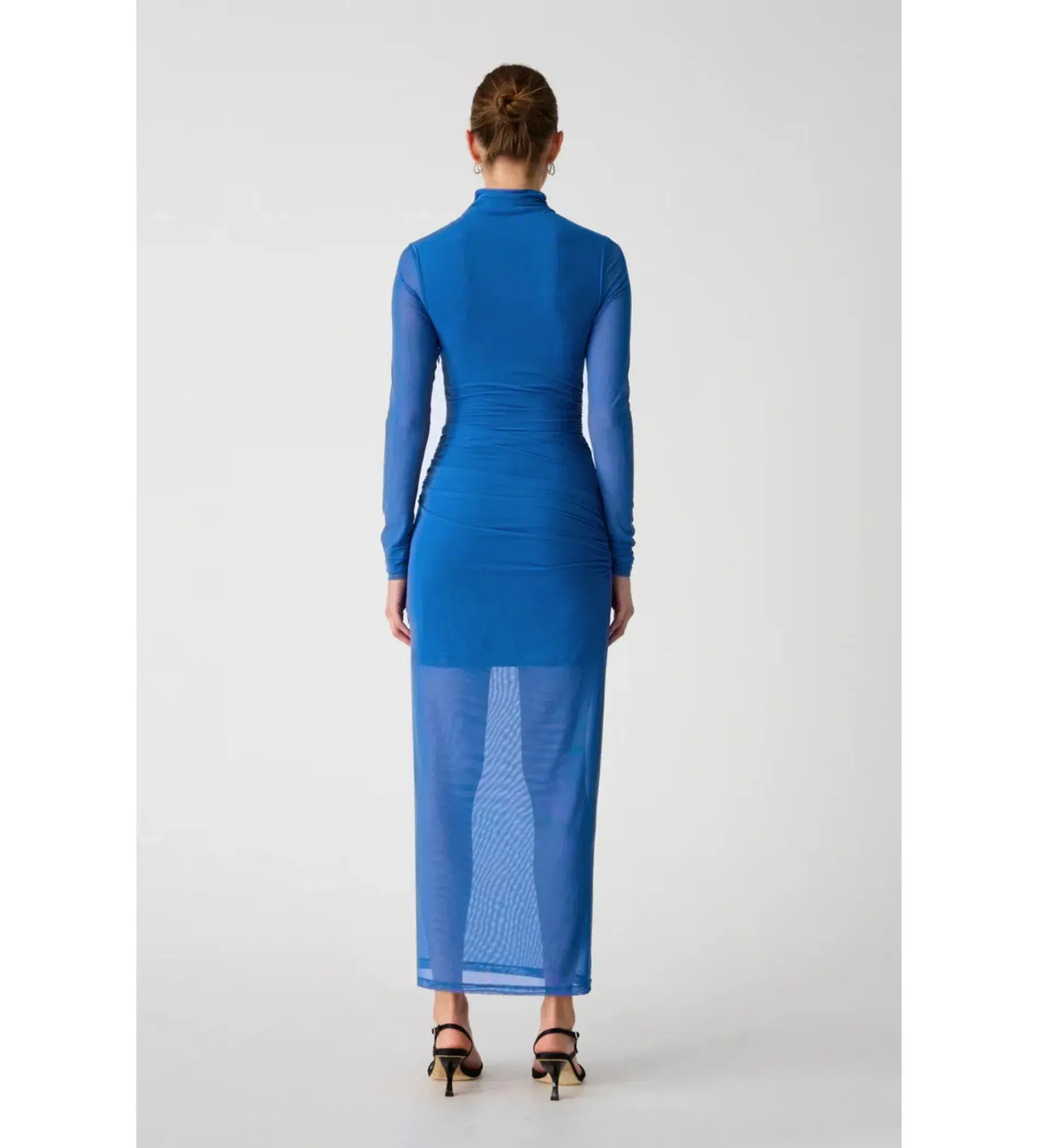 Misha Madigral Mesh Midi Dress Azure Blue Size 10 - Image 3