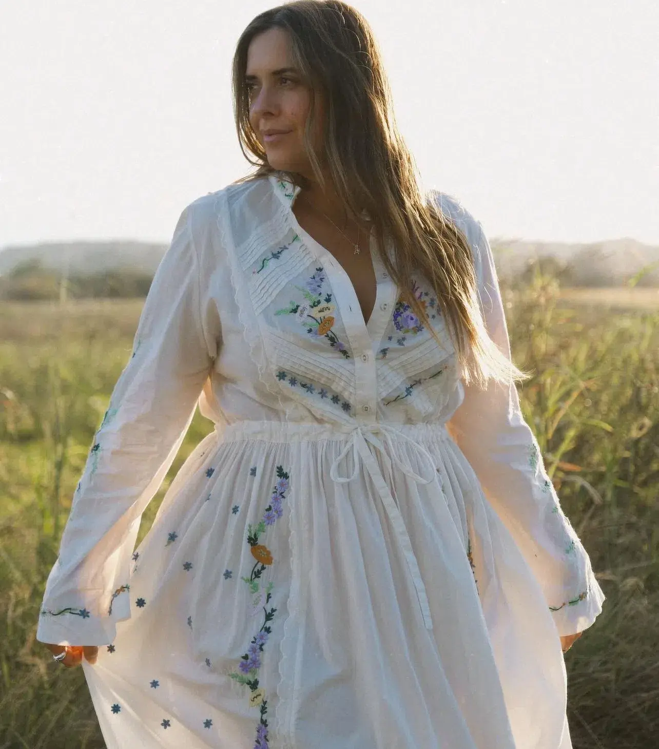 Alemais Willa Embroidered Midi Shirt Dress White Floral Size 16 - Image 5