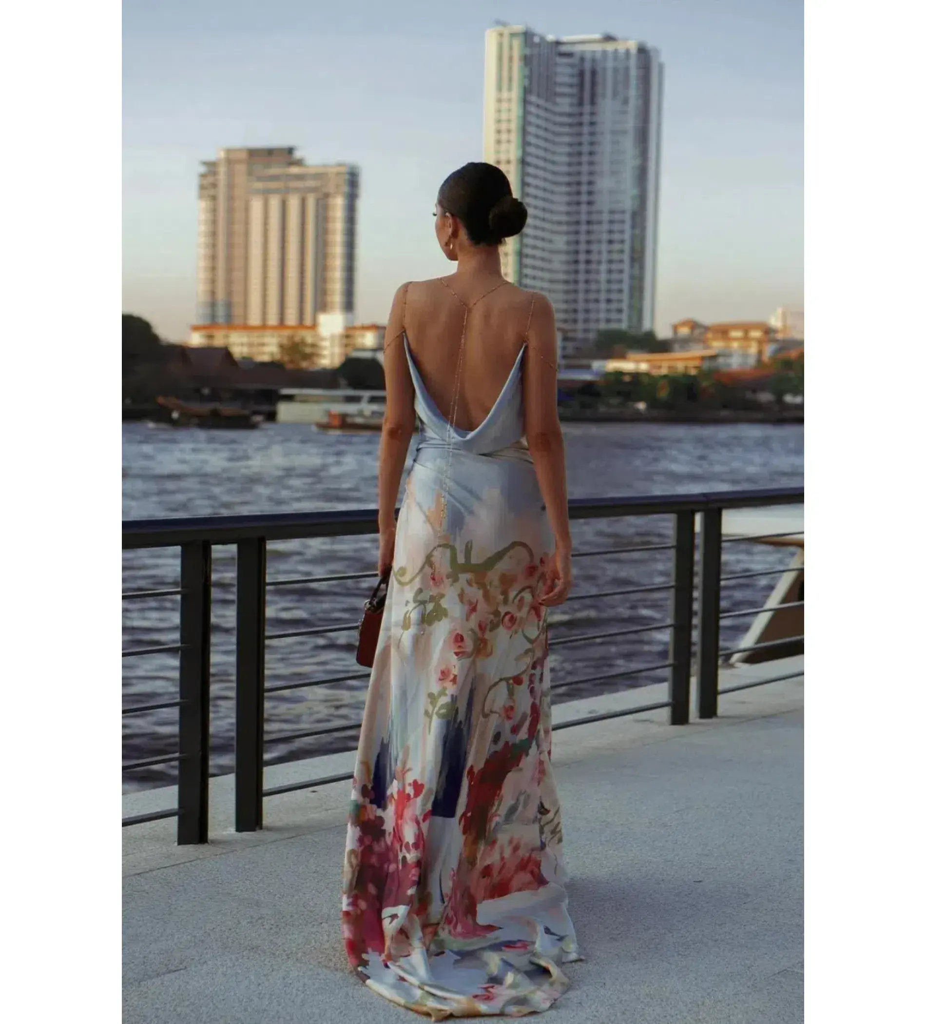 Leo Lin Imogen Gown Jardin Print Multi Size 8 - Image 5