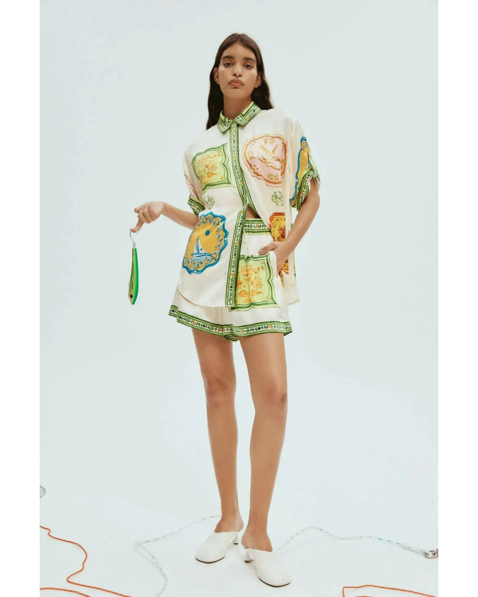 Alemais Porcelain Shirt and Short Set Multi Print Size 16 - Image 1