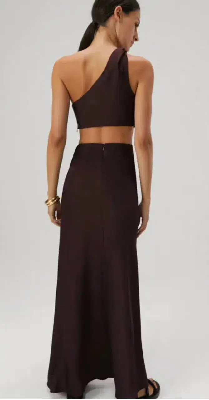 Misha Kristin Satin Gown Port Size 8 - Image 3
