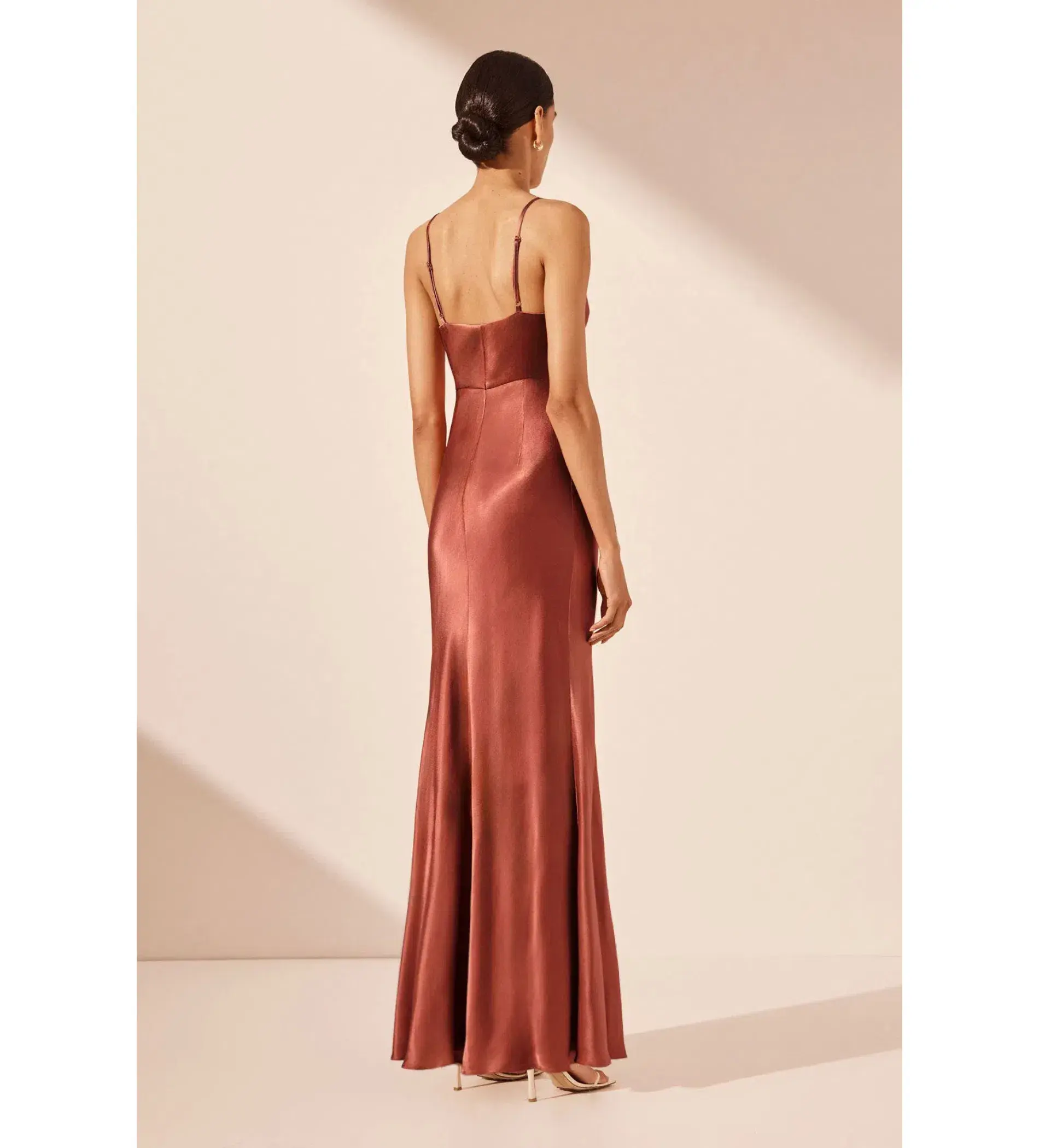 Shona Joy La Lune Cross Draped Maxi Dress Terracotta Size 10 - Image 4