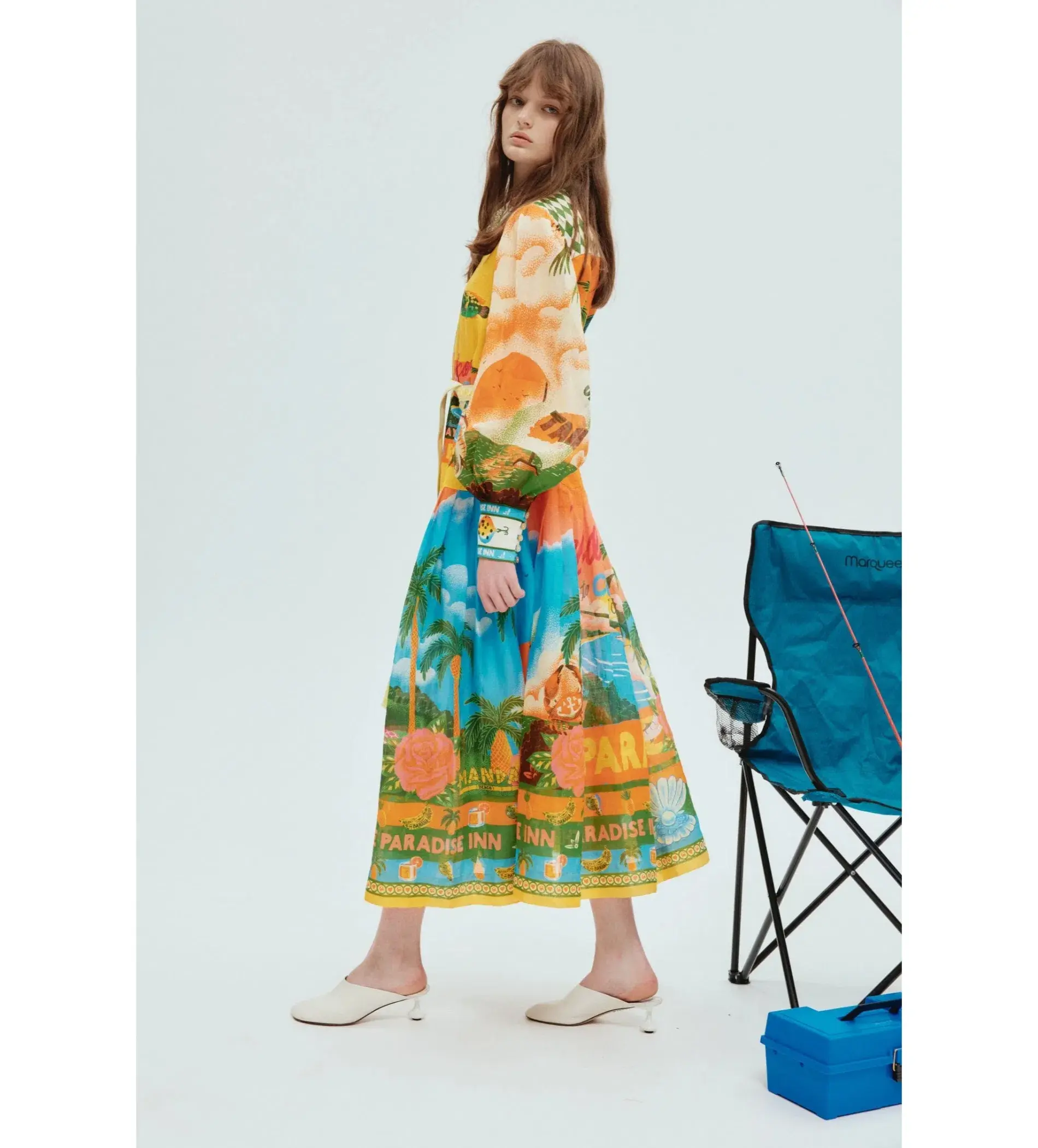 Alemais Paradiso Midi Shirtdress Multi Print Size 14  - Image 2