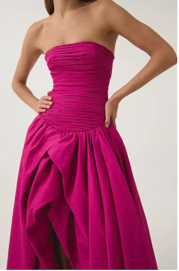 Aje Violette Bubble Hem Maxi Dress Deep Magenta Size 10 - Image 5