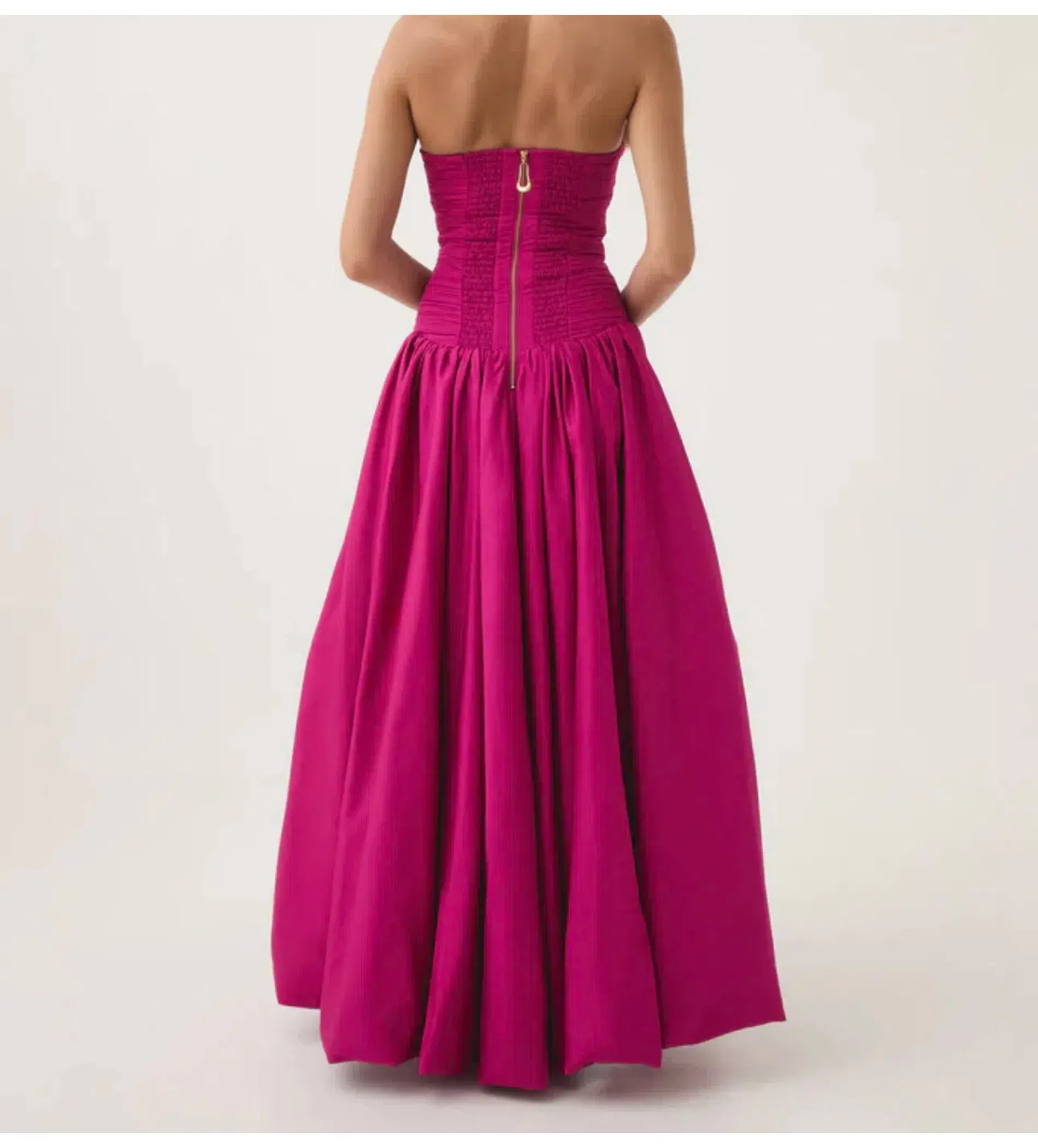 Aje Violette Bubble Hem Maxi Dress Deep Magenta Size 10 - Image 4