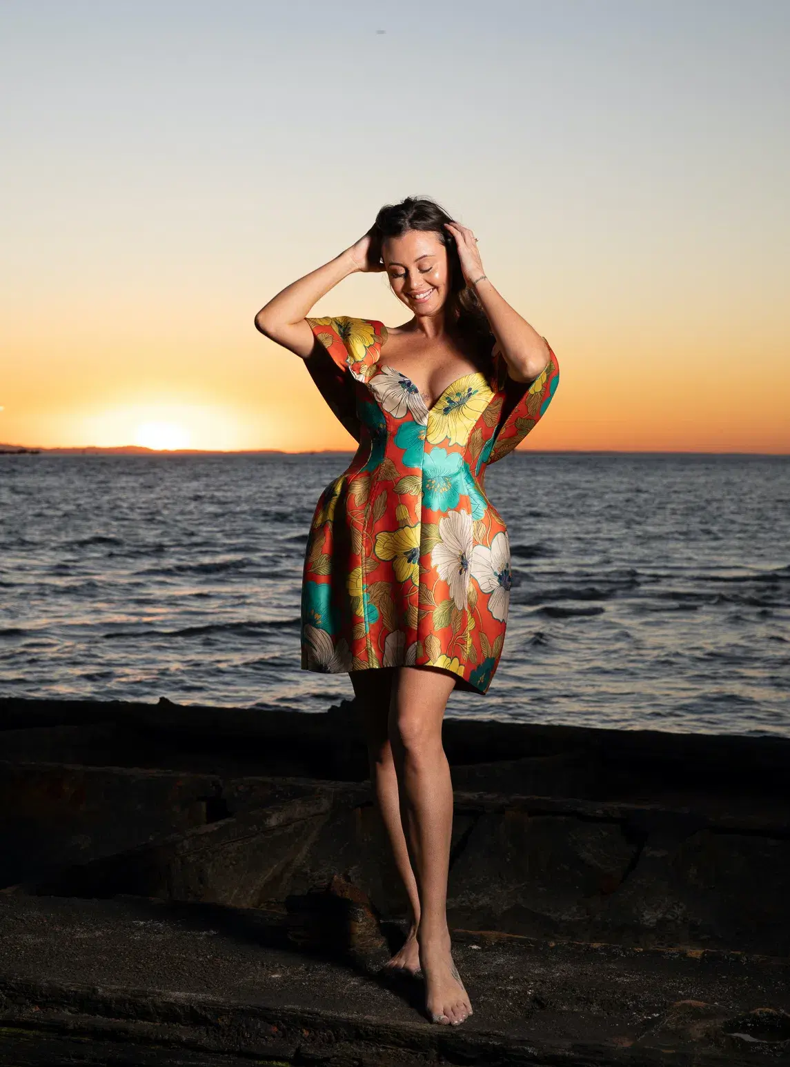 Alemais Piato Sculpt Mini Dress Marigold Multi Floral Size 14 - Image 9