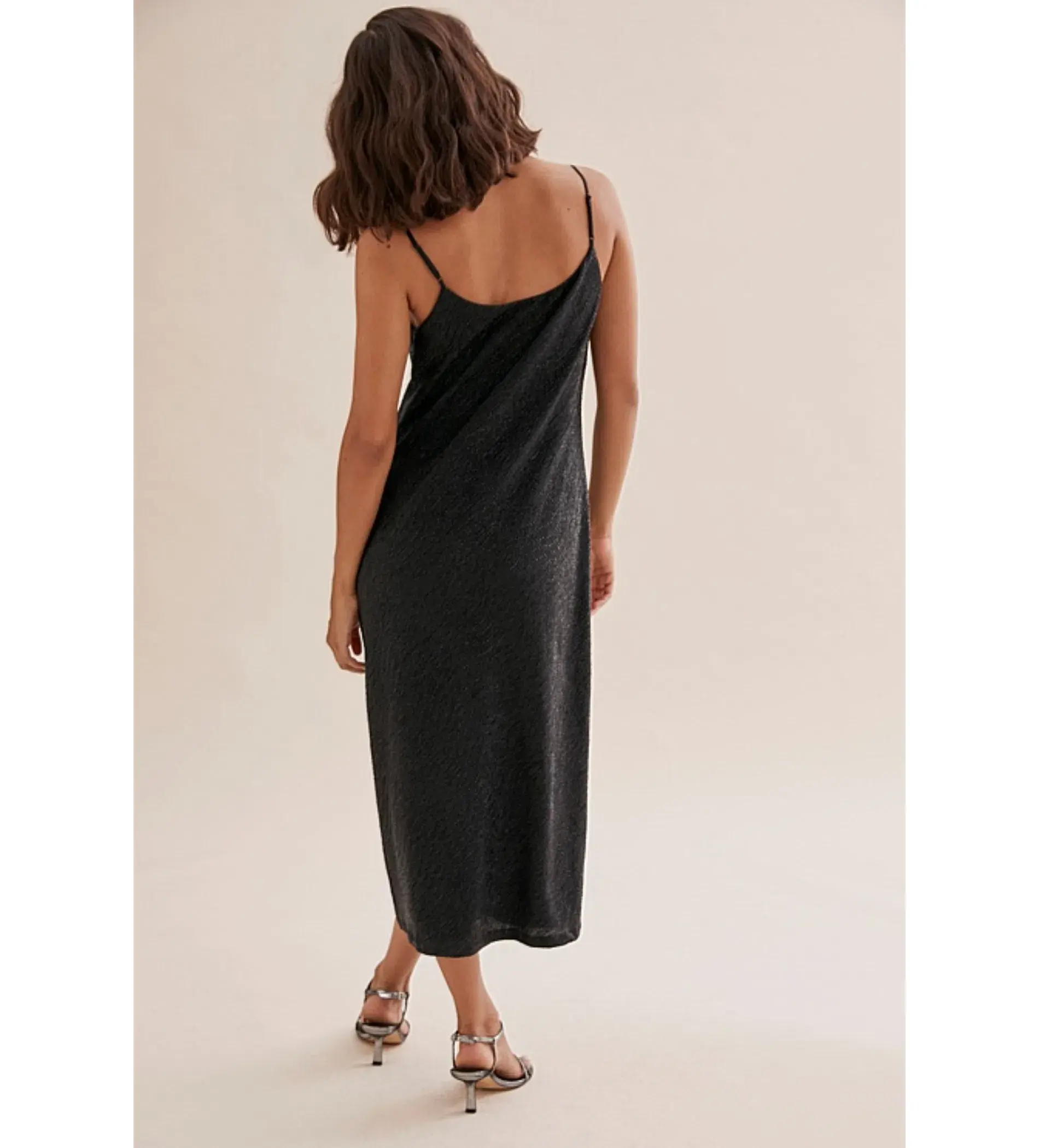 Country Road Metallic Slip Midi Dress Black Size 8/XS - Image 3