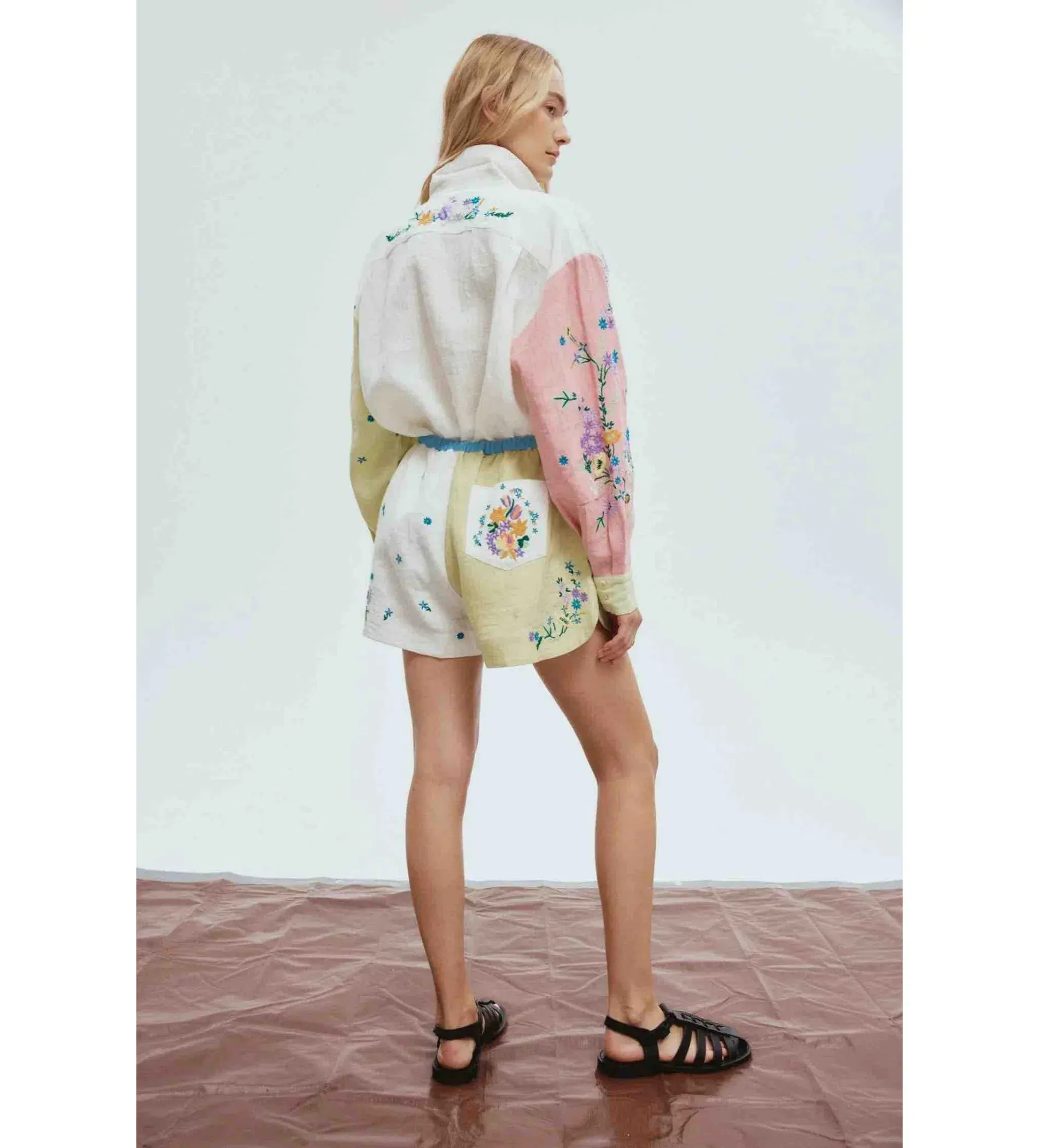 Alemais Willa Embroidered Shirt and Short Set Multi Floral Size 16 - Image 3