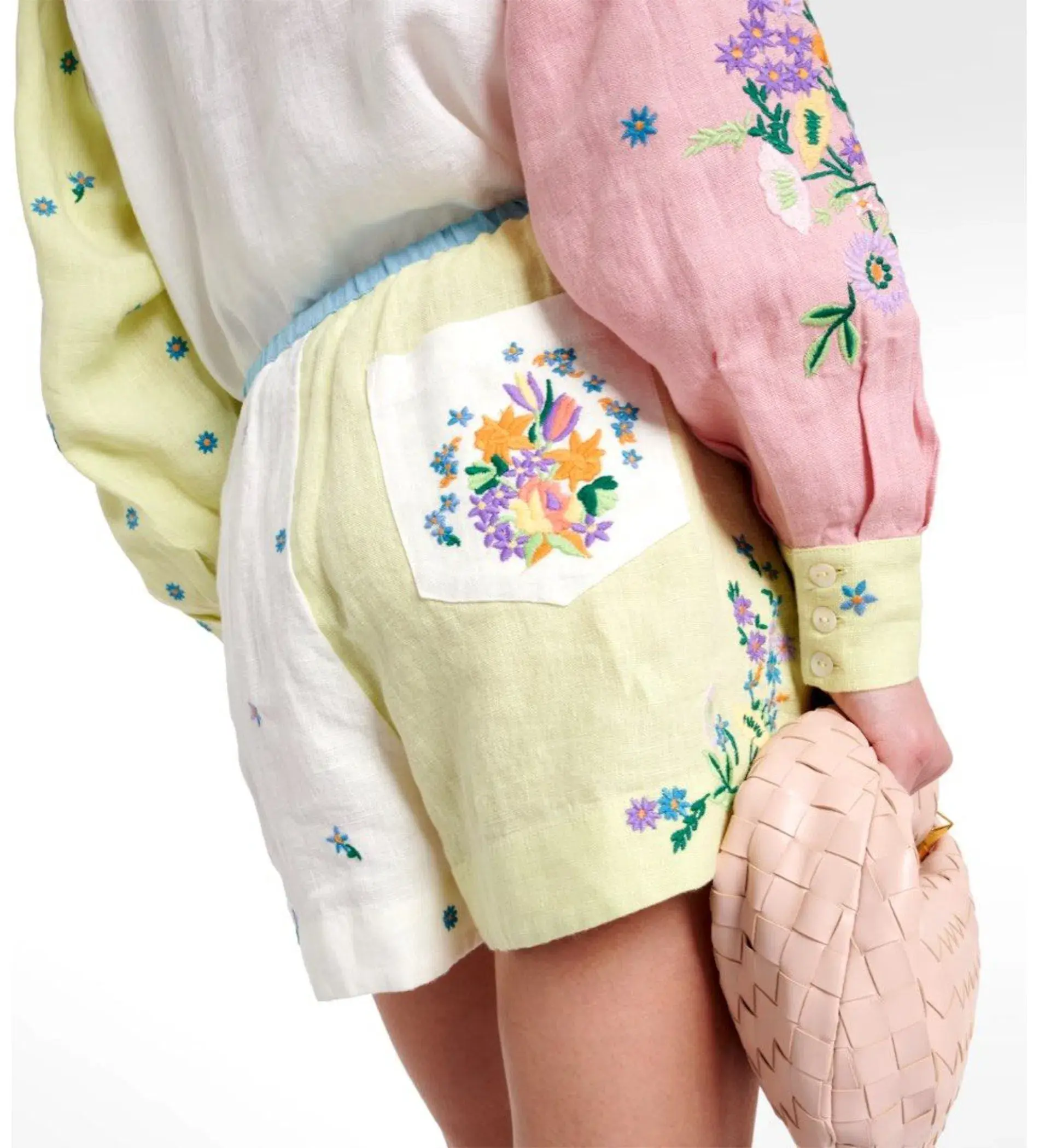 Alemais Willa Embroidered Shirt and Short Set Multi Floral Size 16 - Image 6