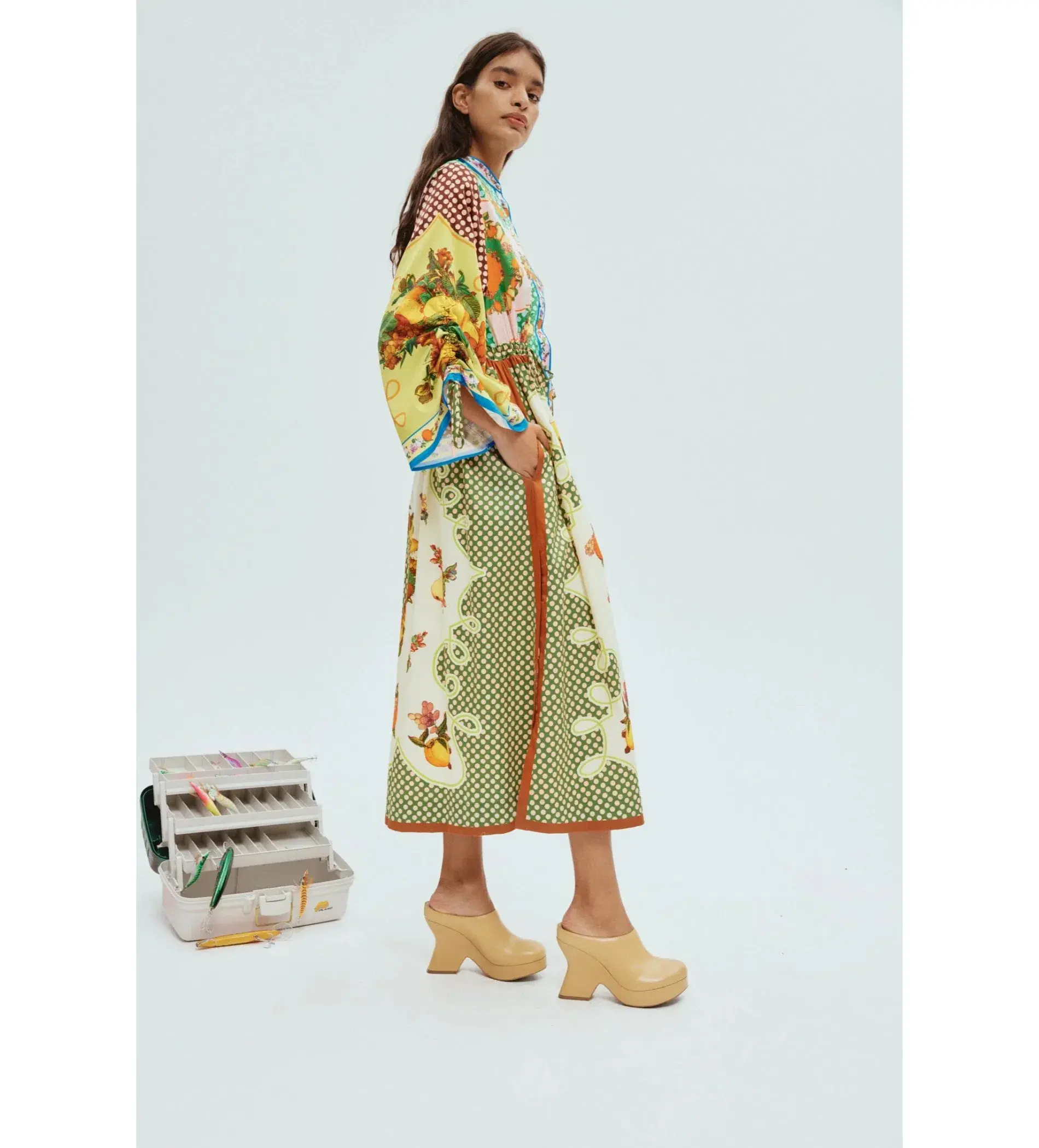 Alemais Lemonis Midi Shirtdress Multi Print Size 12 - Image 2