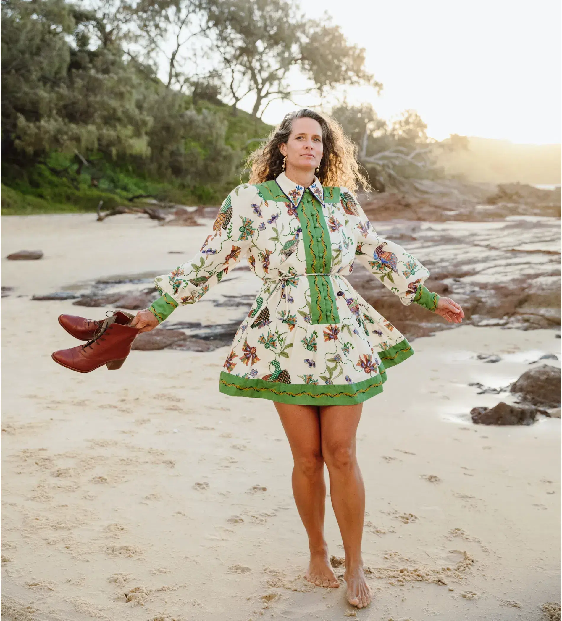 Alemais Birdie Mini Dress Multi Print Size 14 - Image 2